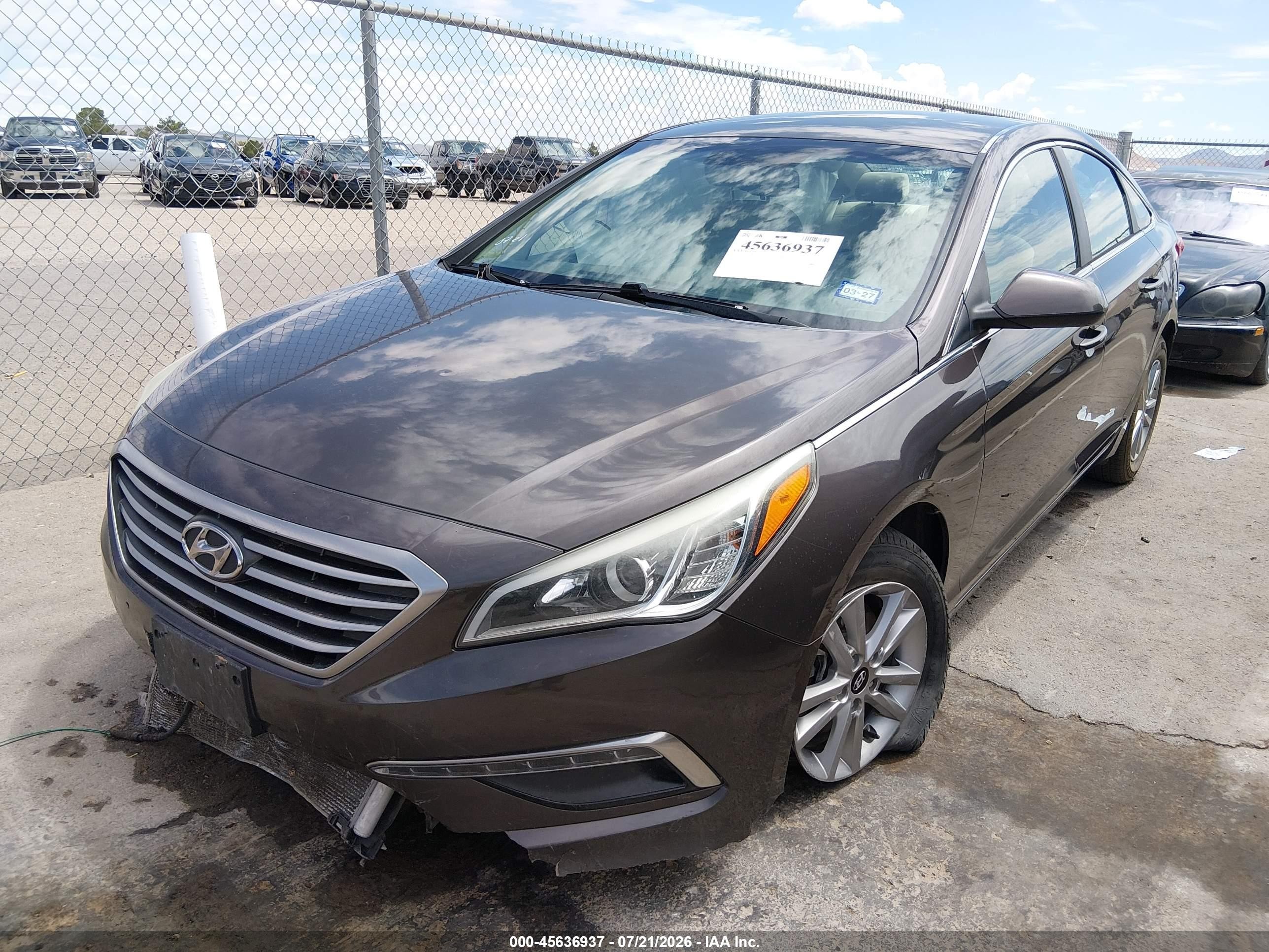 2015 Hyundai Sonata Se Серый vin: 5NPE24AF4FH253800