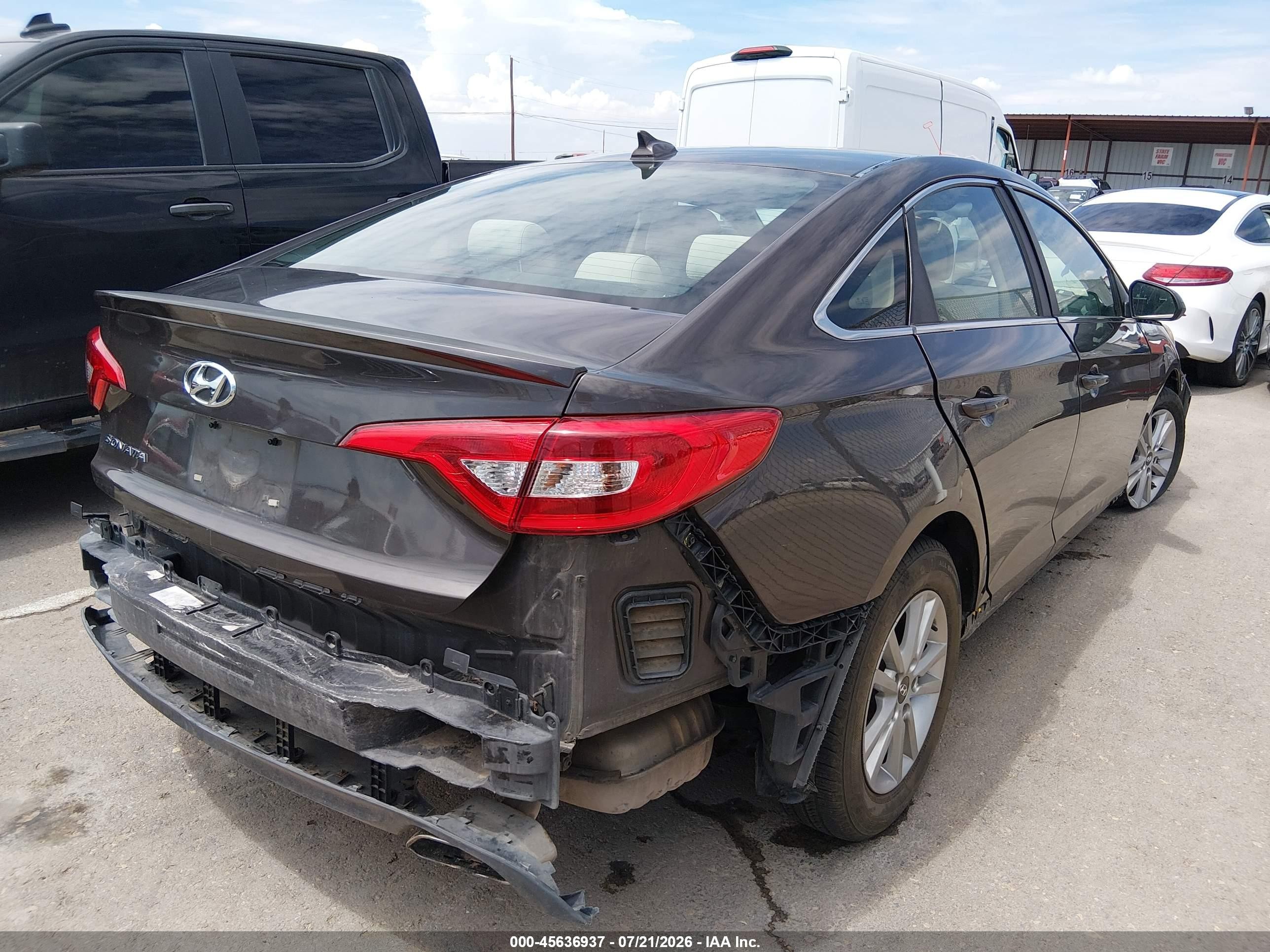 2015 Hyundai Sonata Se Серый vin: 5NPE24AF4FH253800