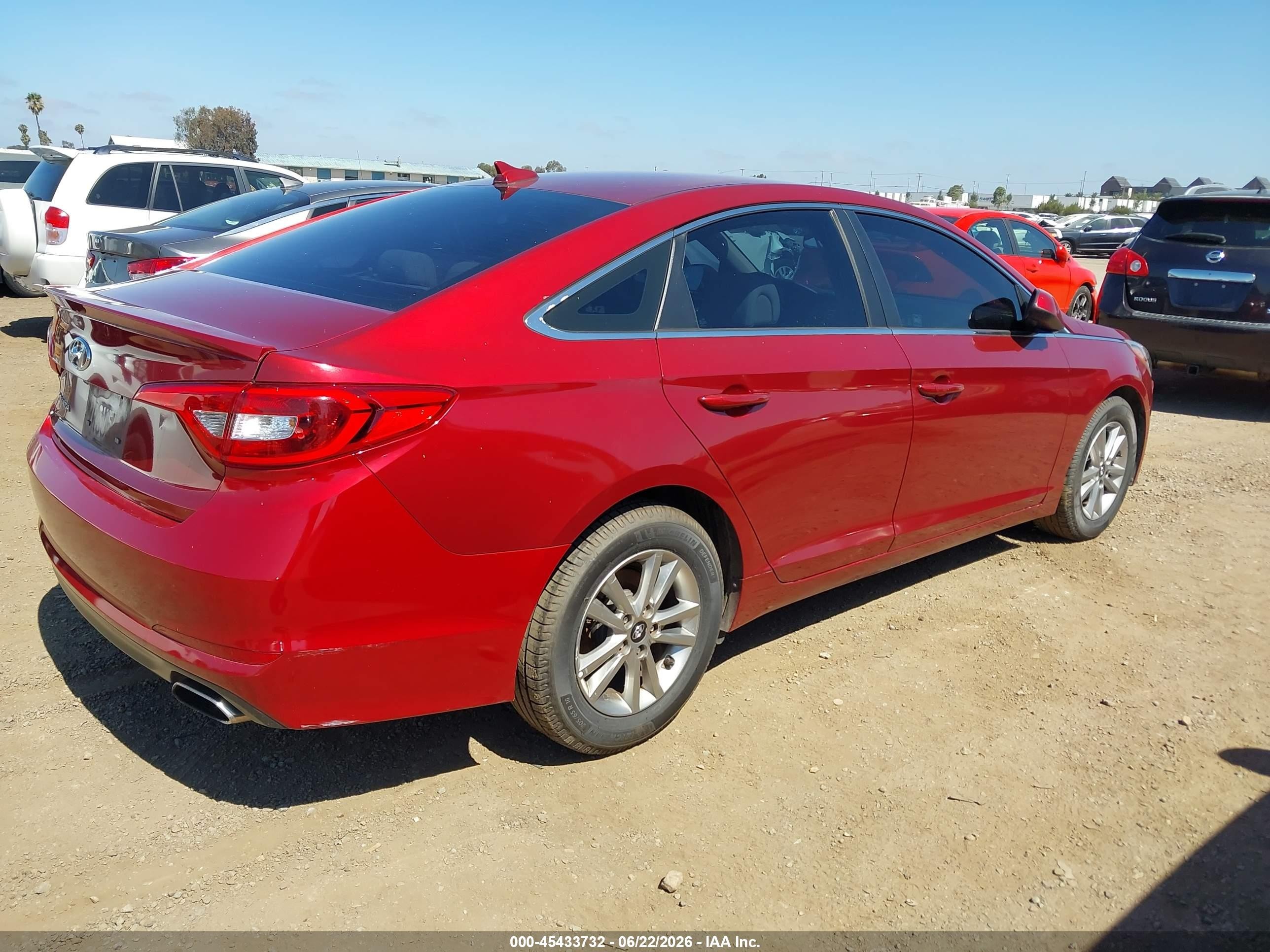 2015 Hyundai Sonata Se Red vin: 5NPE24AF4FH255837
