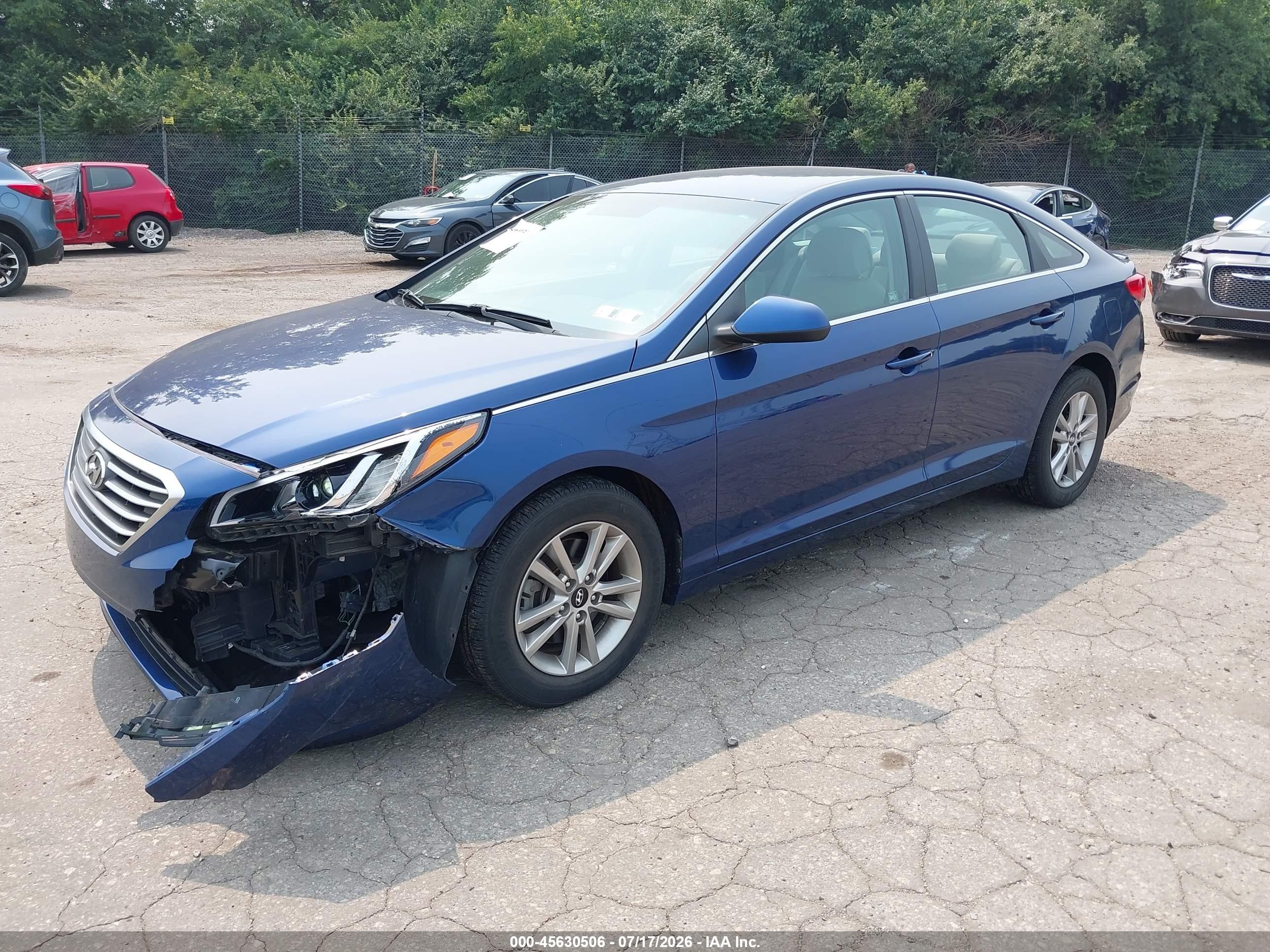 2015 Hyundai Sonata Se Синий vin: 5NPE24AF4FH256745