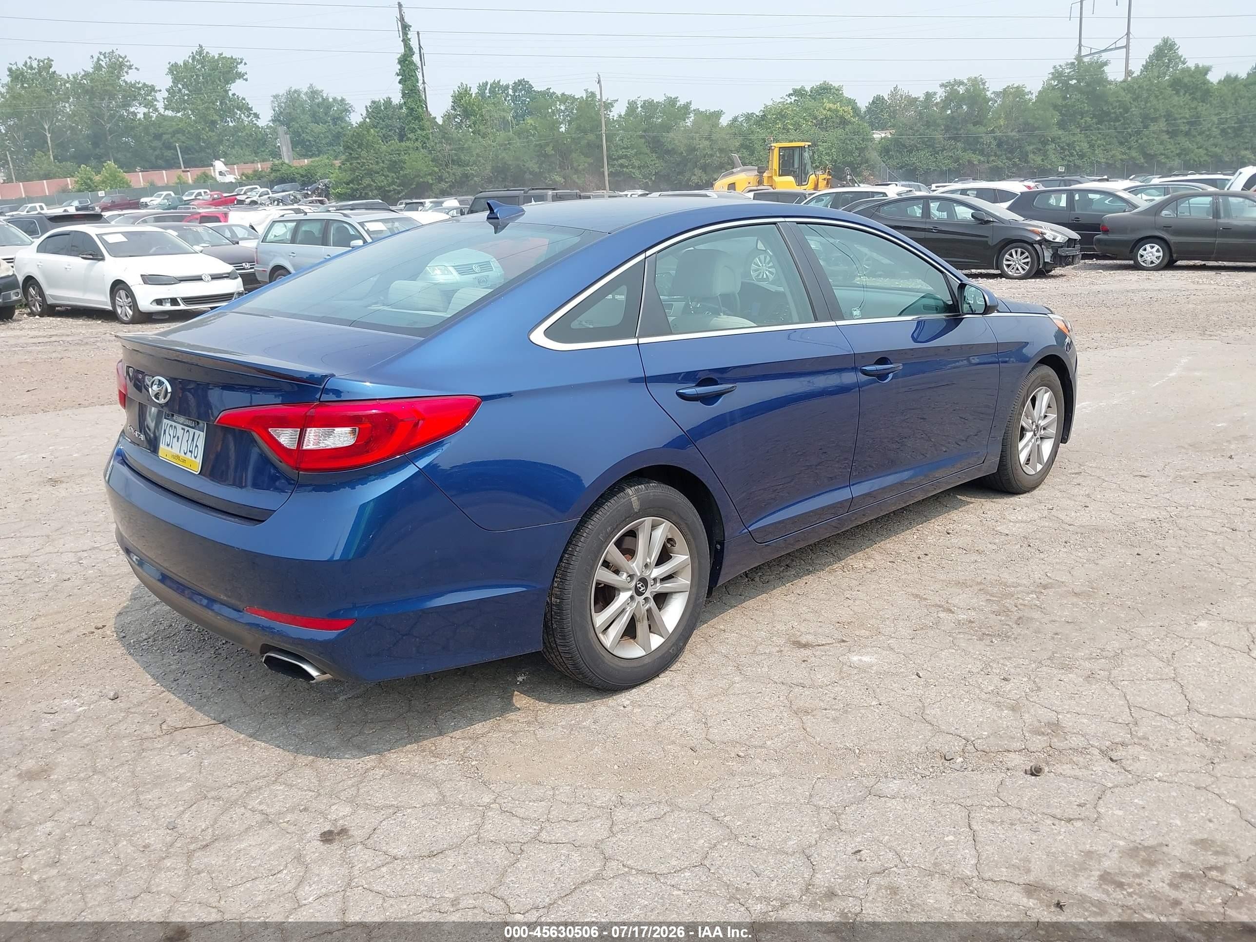 2015 Hyundai Sonata Se Синий vin: 5NPE24AF4FH256745