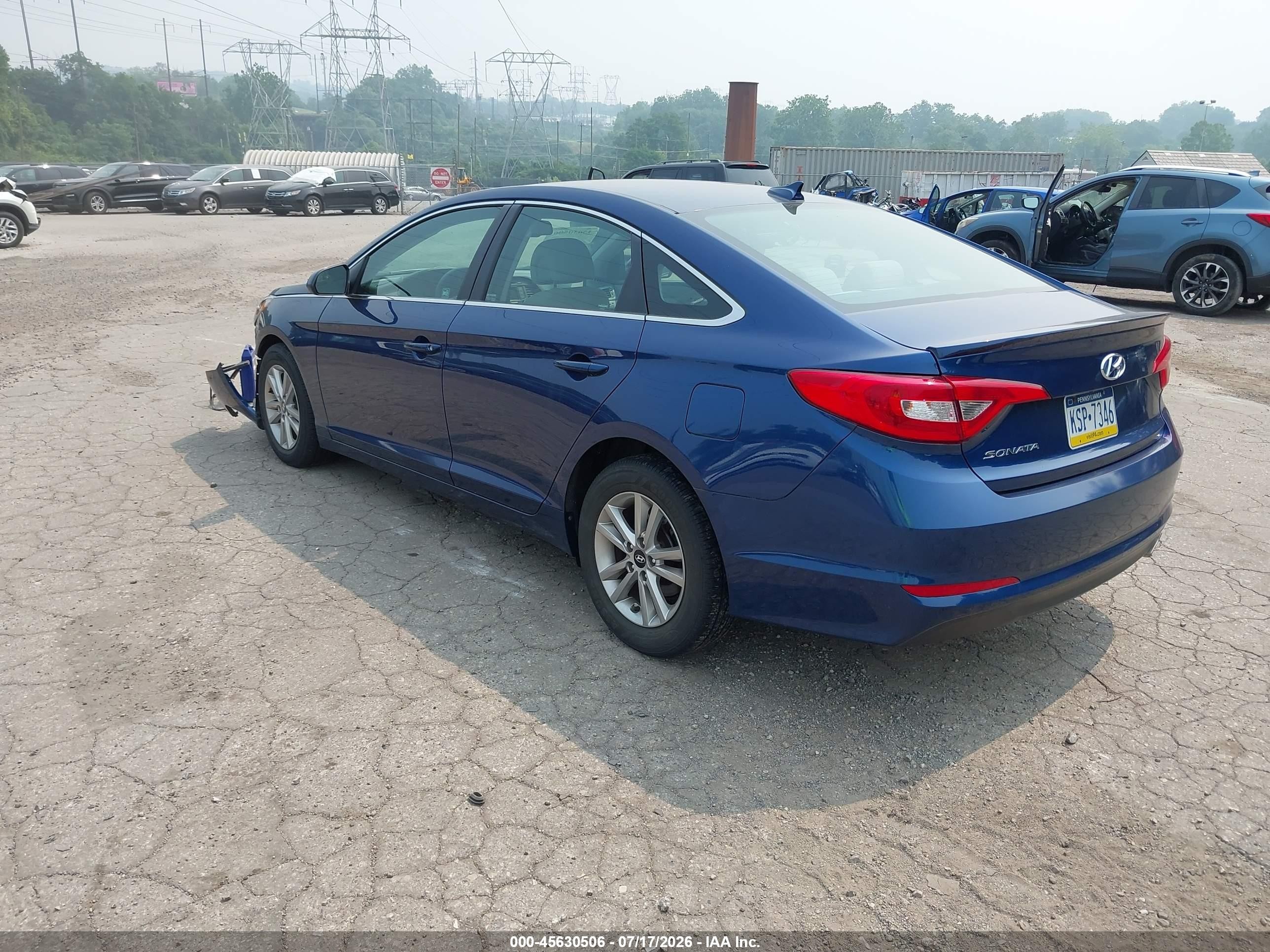 2015 Hyundai Sonata Se Синий vin: 5NPE24AF4FH256745