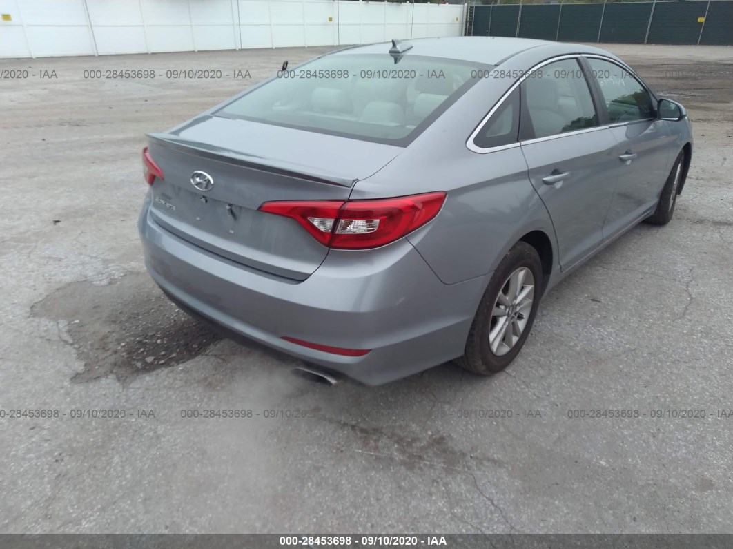 2016 Hyundai Sonata 2.4l Se Gray vin: 5NPE24AF4GH351422
