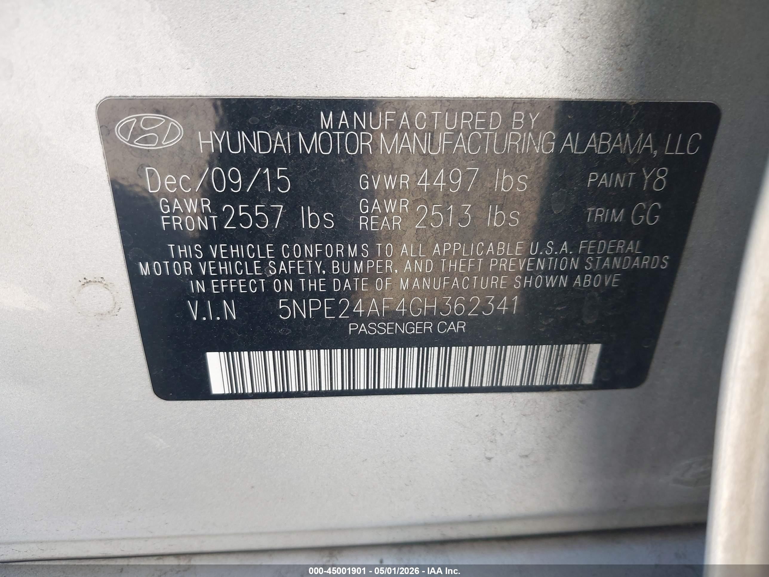 2016 Hyundai Sonata Se Серебряный vin: 5NPE24AF4GH362341