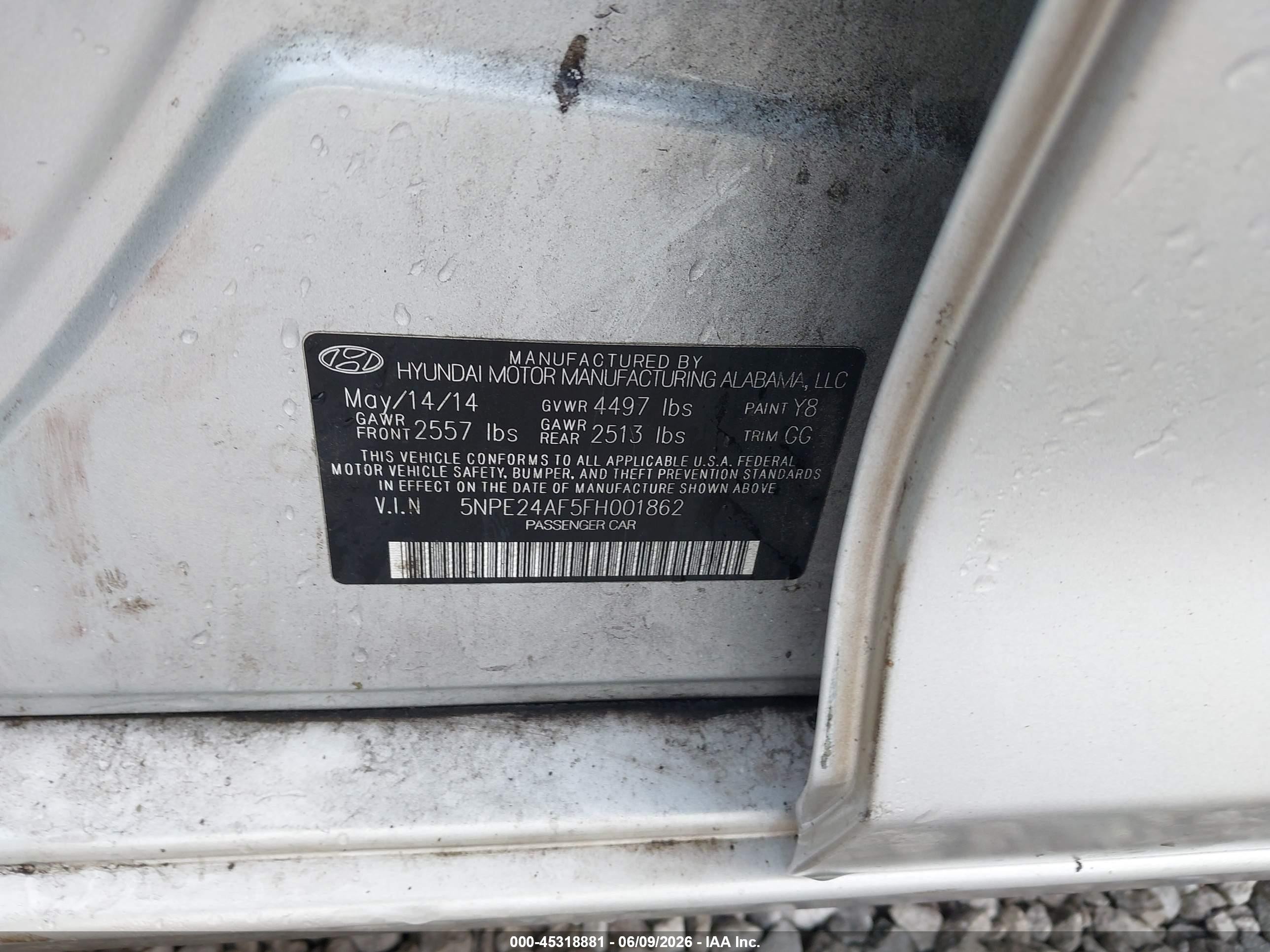 2015 Hyundai Sonata Se Серебряный vin: 5NPE24AF5FH001862