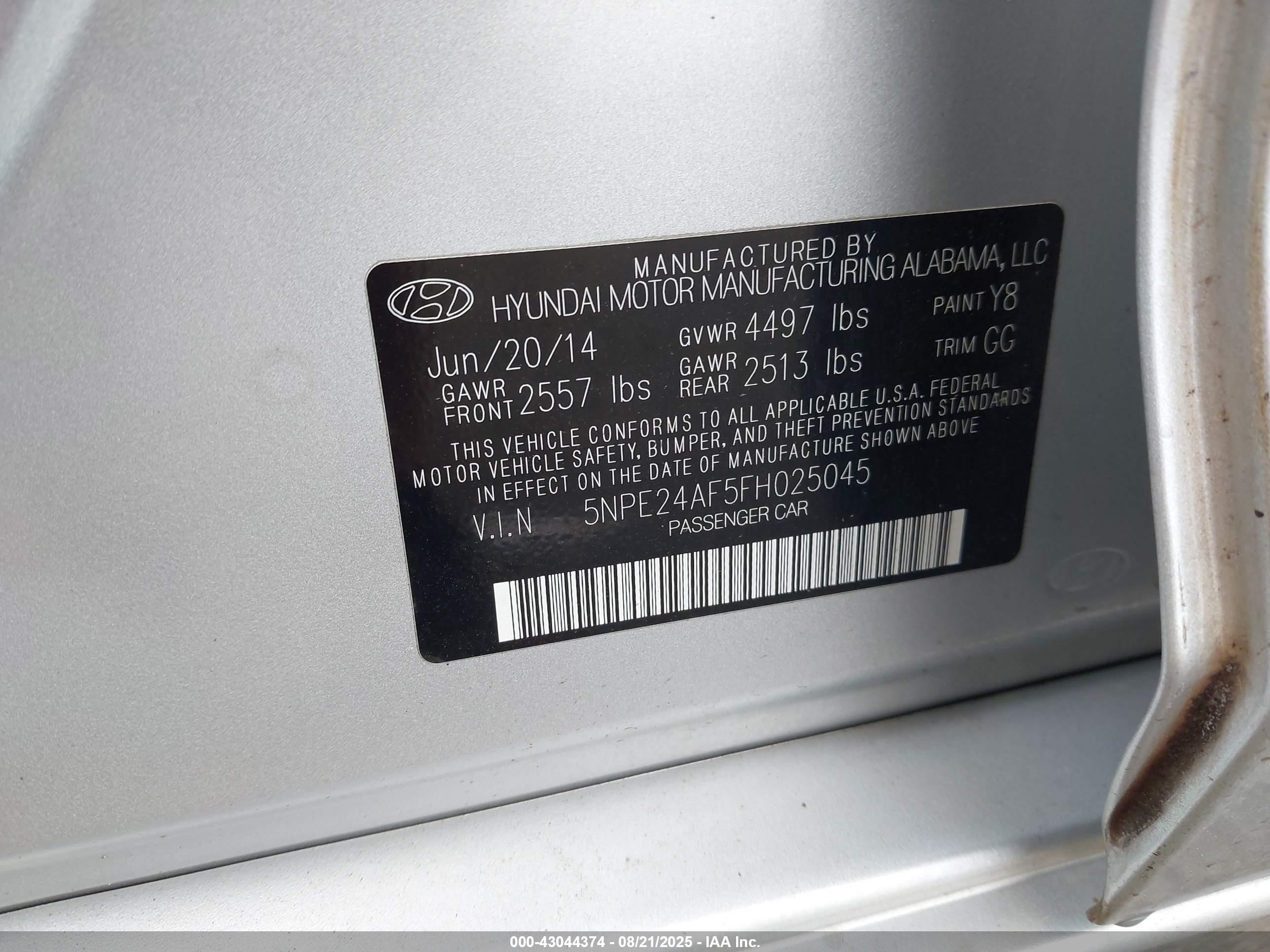 2015 Hyundai Sonata Se Серебряный vin: 5NPE24AF5FH025045