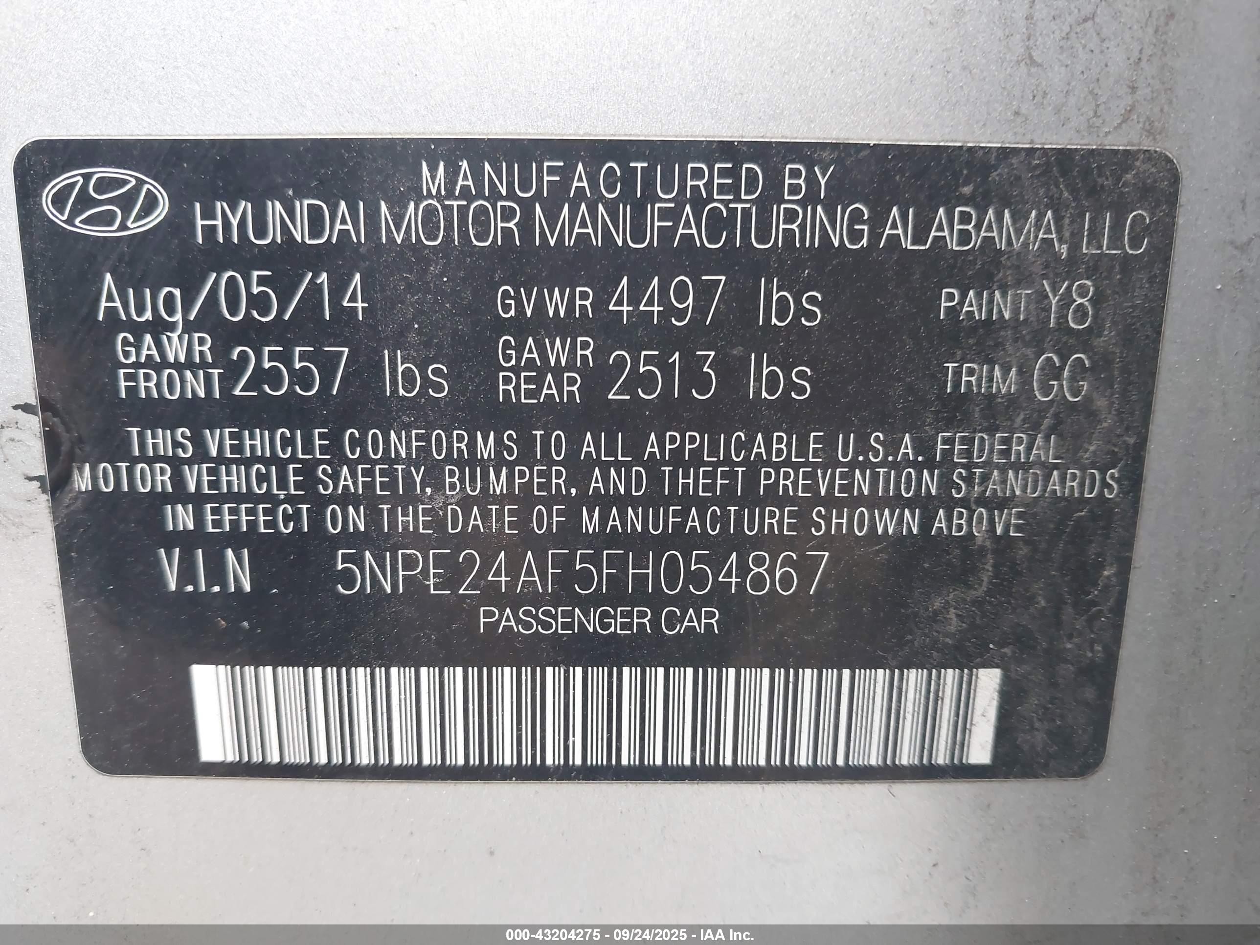 2015 Hyundai Sonata Se Silver vin: 5NPE24AF5FH054867