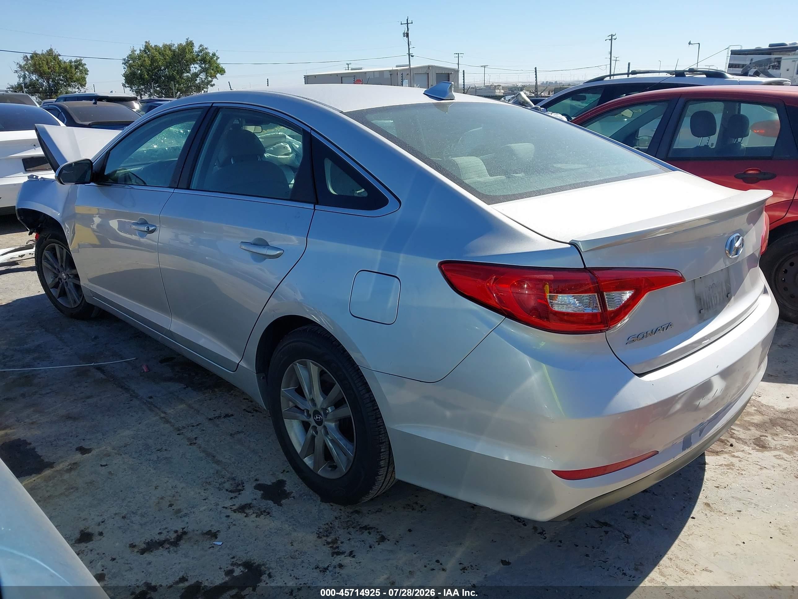 2015 Hyundai Sonata Se Gray vin: 5NPE24AF5FH119314