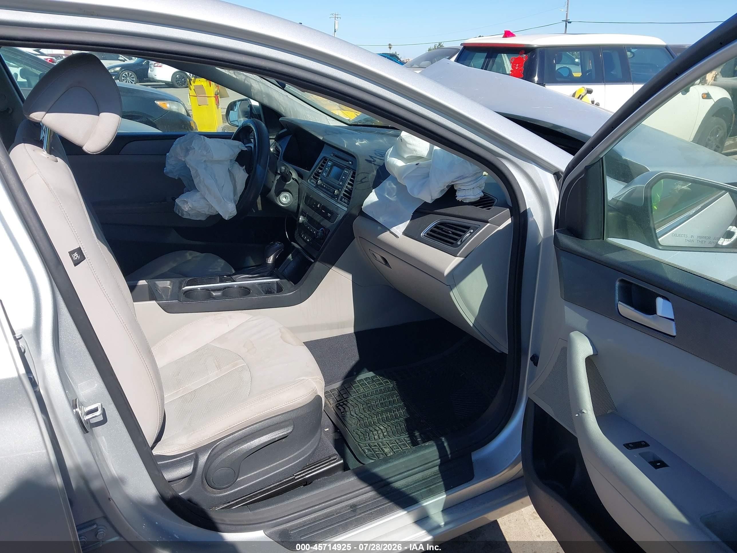 2015 Hyundai Sonata Se Gray vin: 5NPE24AF5FH119314