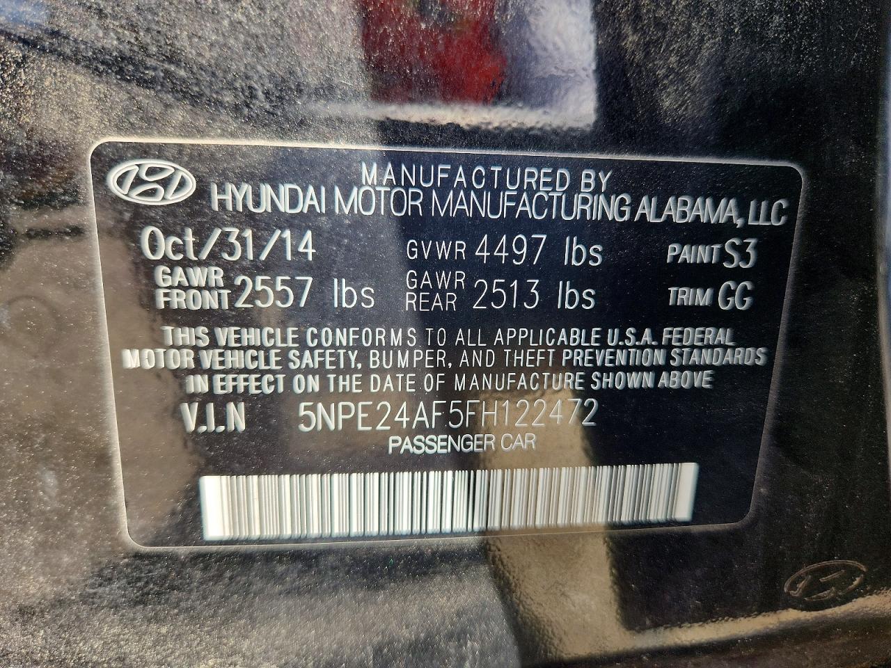 2015 Hyundai Sonata Se Черный vin: 5NPE24AF5FH122472