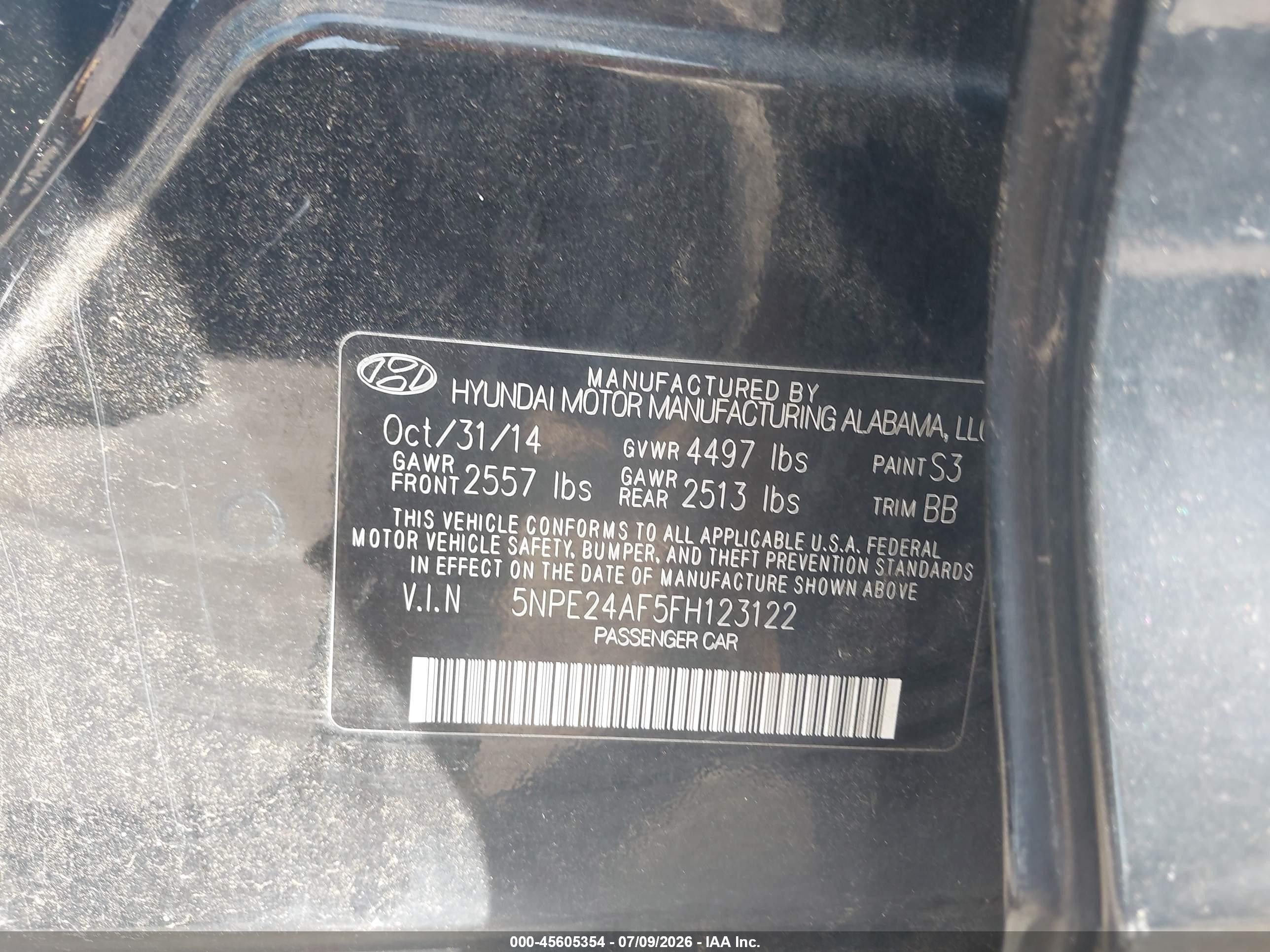 2015 Hyundai Sonata Se Black vin: 5NPE24AF5FH123122
