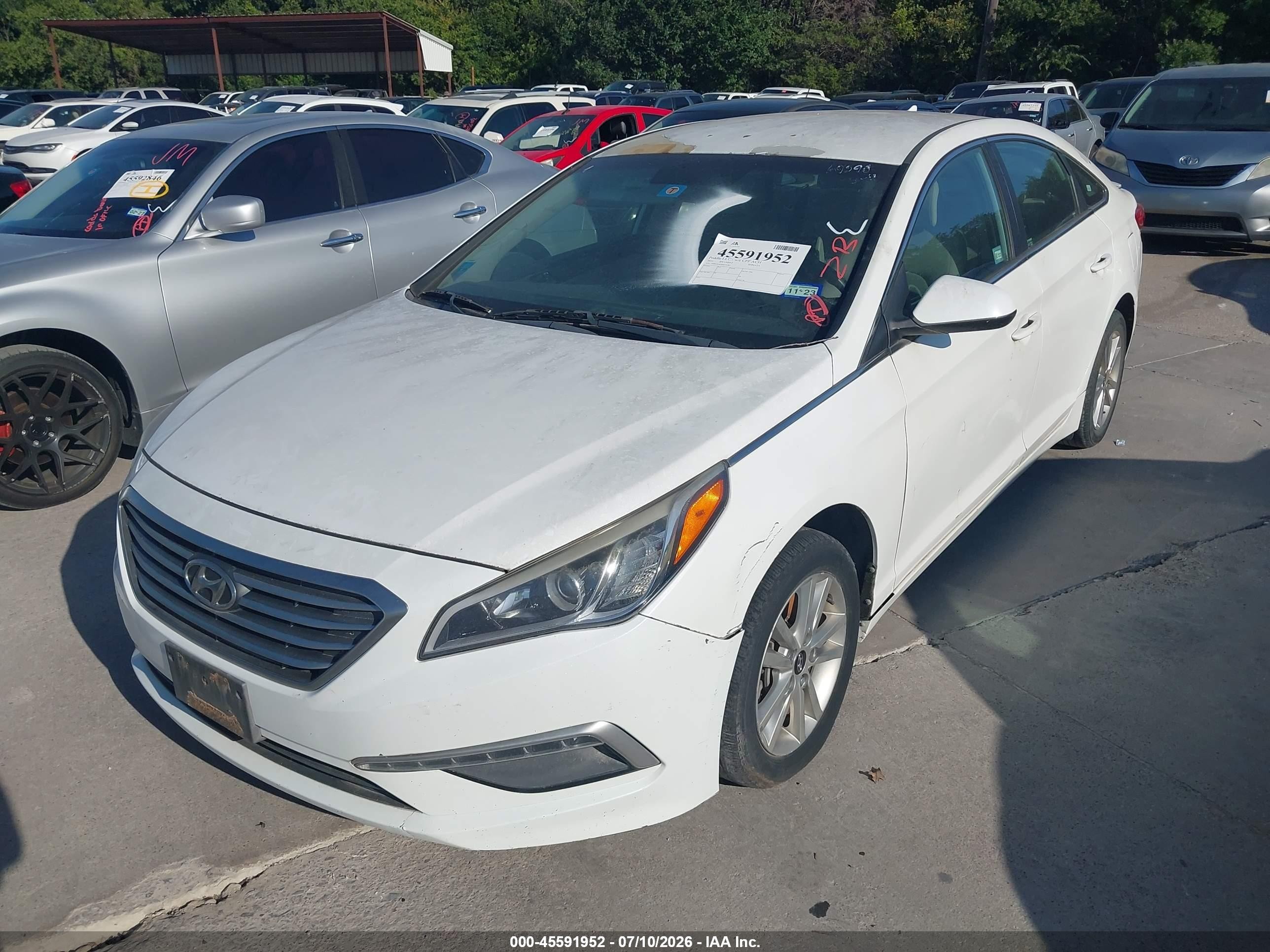 2015 Hyundai Sonata Se White vin: 5NPE24AF5FH135383