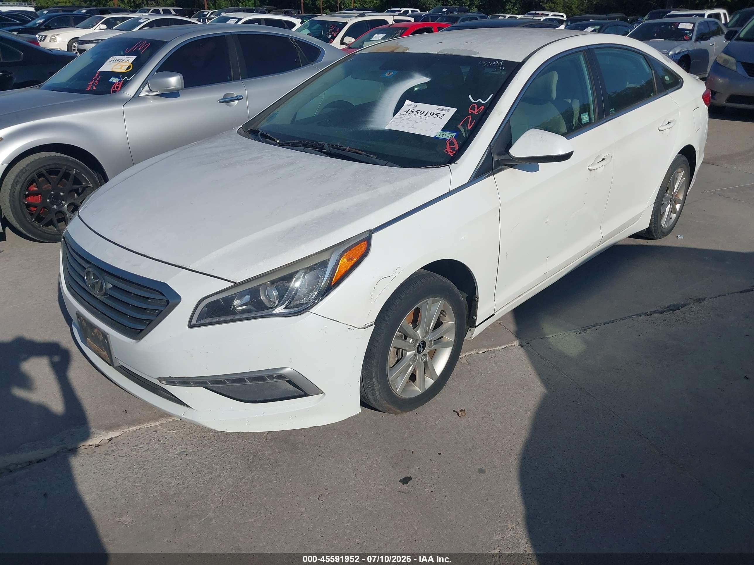 2015 Hyundai Sonata Se White vin: 5NPE24AF5FH135383