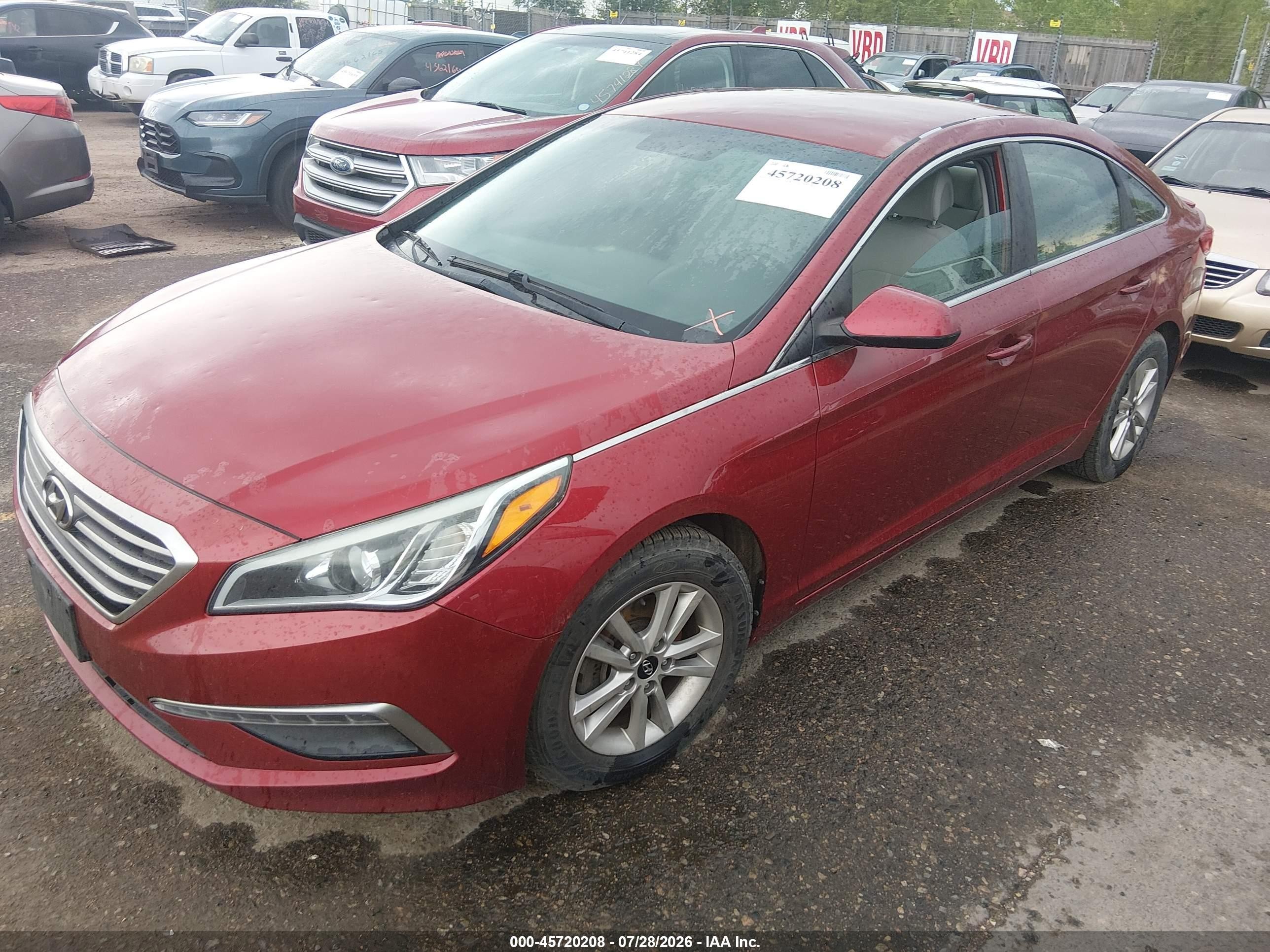 2015 Hyundai Sonata Se Red vin: 5NPE24AF5FH140292