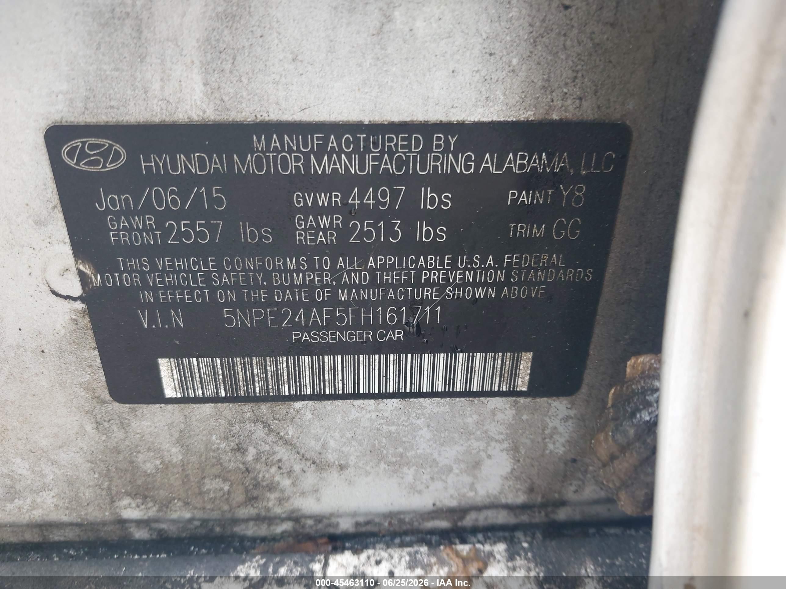 2015 Hyundai Sonata Se Silver vin: 5NPE24AF5FH161711