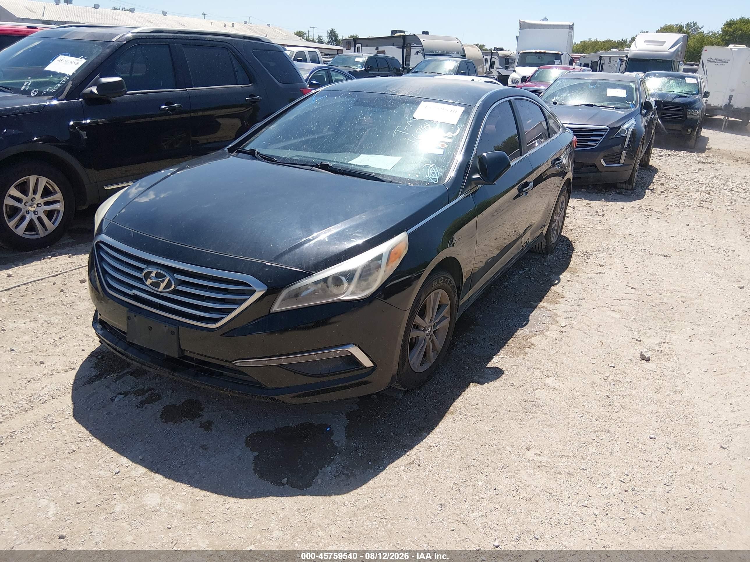 2015 Hyundai Sonata Se Black vin: 5NPE24AF5FH167816