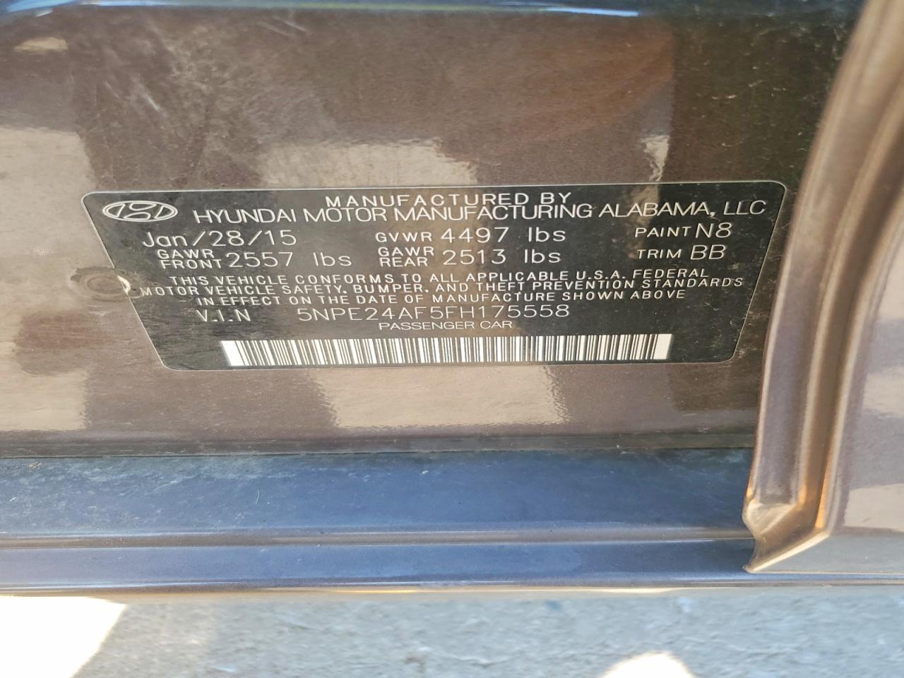 2015 Hyundai Sonata Se Серый vin: 5NPE24AF5FH175558