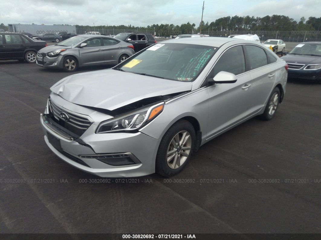 2015 Hyundai Sonata 2.4l Se Silver vin: 5NPE24AF5FH182963