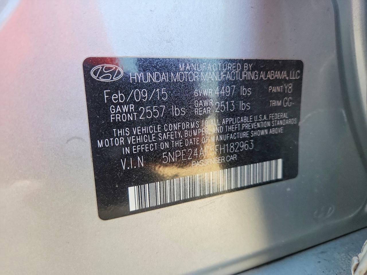 2015 Hyundai Sonata Se Silver vin: 5NPE24AF5FH182963