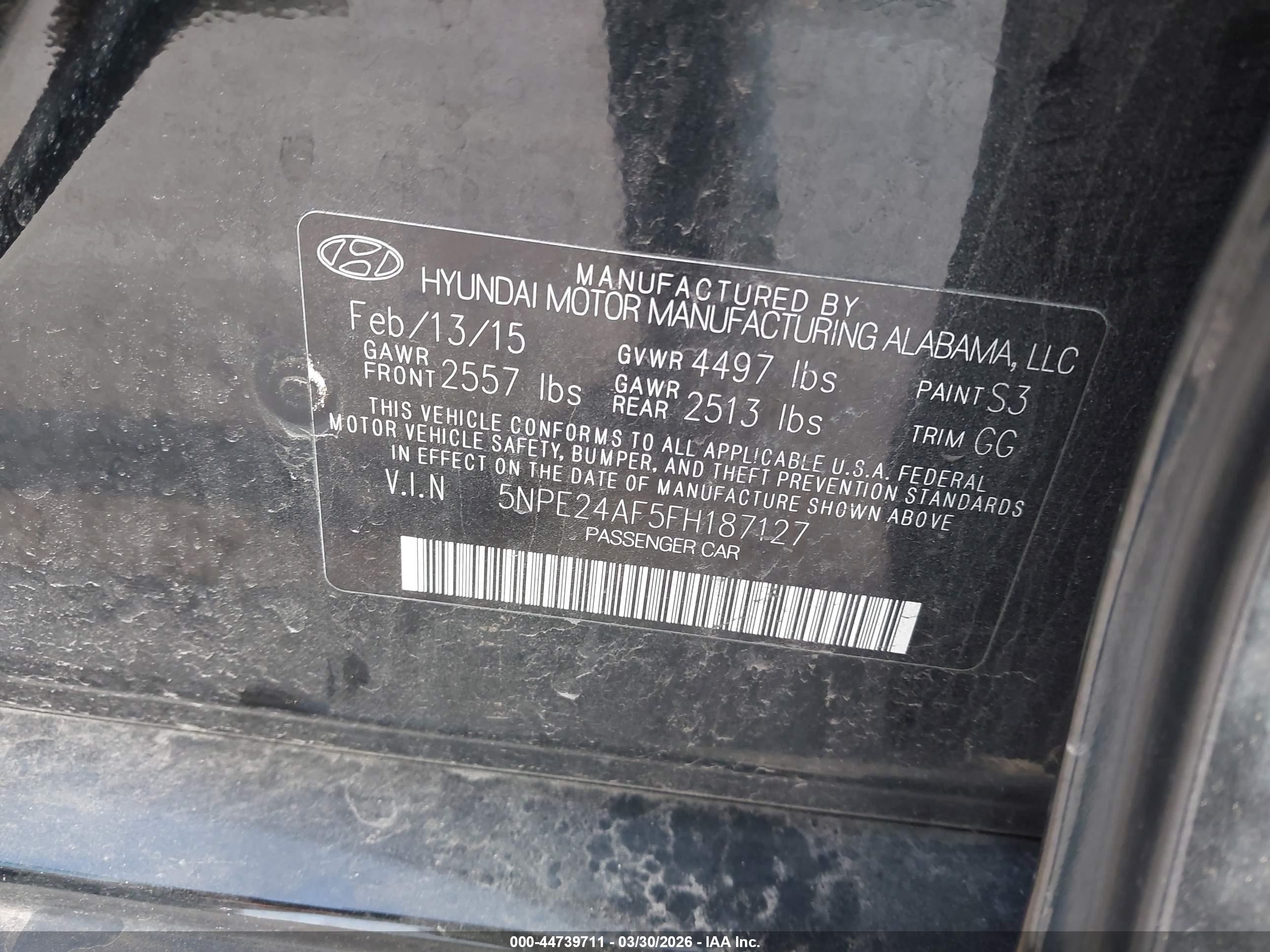 2015 Hyundai Sonata Se Black vin: 5NPE24AF5FH187127