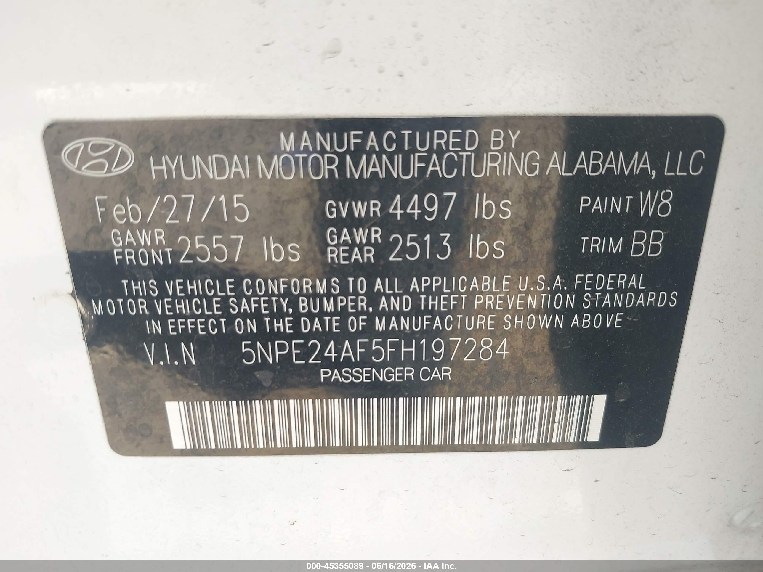 2015 Hyundai Sonata Se Белый vin: 5NPE24AF5FH197284