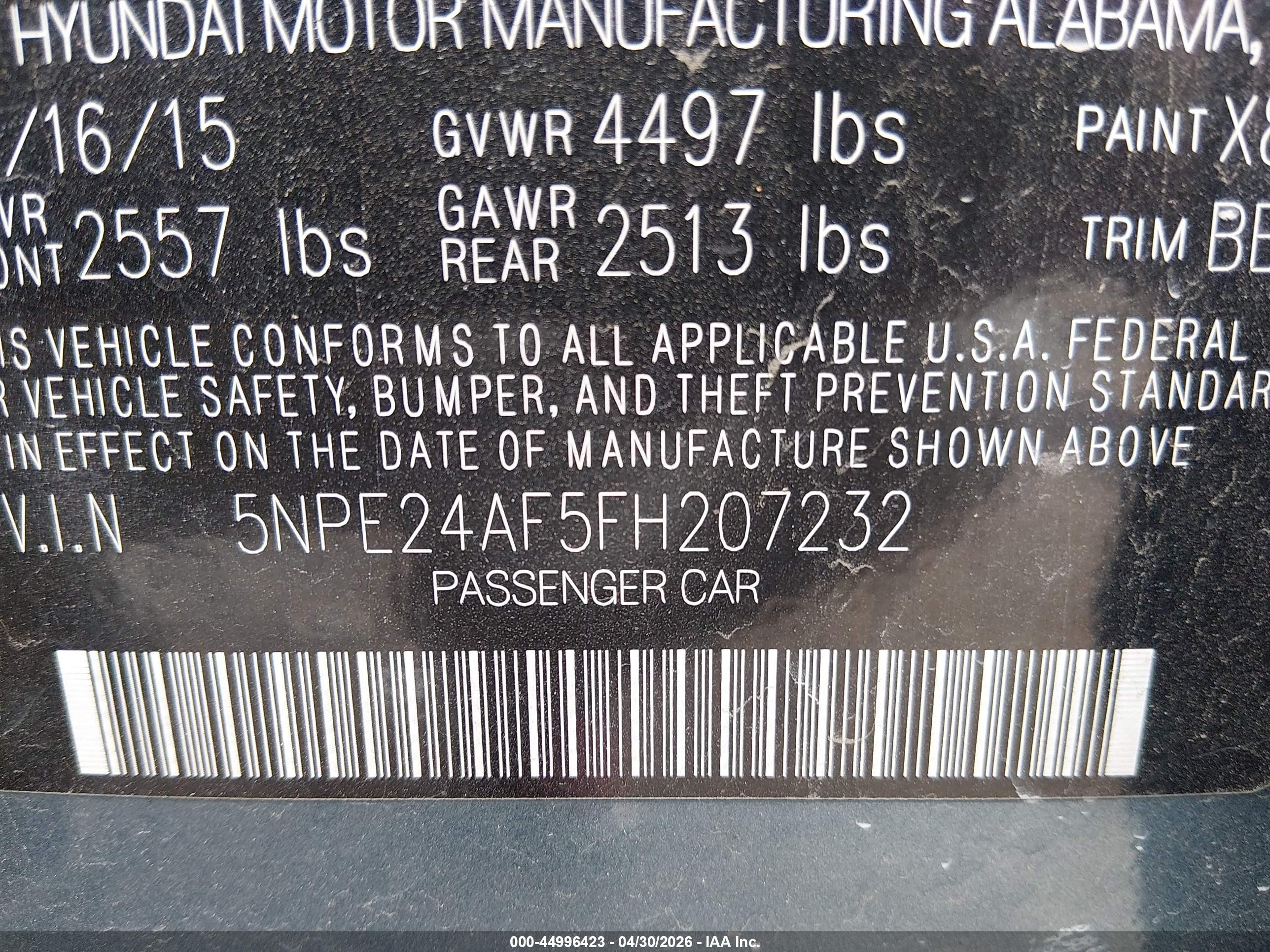 2015 Hyundai Sonata Se Blue vin: 5NPE24AF5FH207232