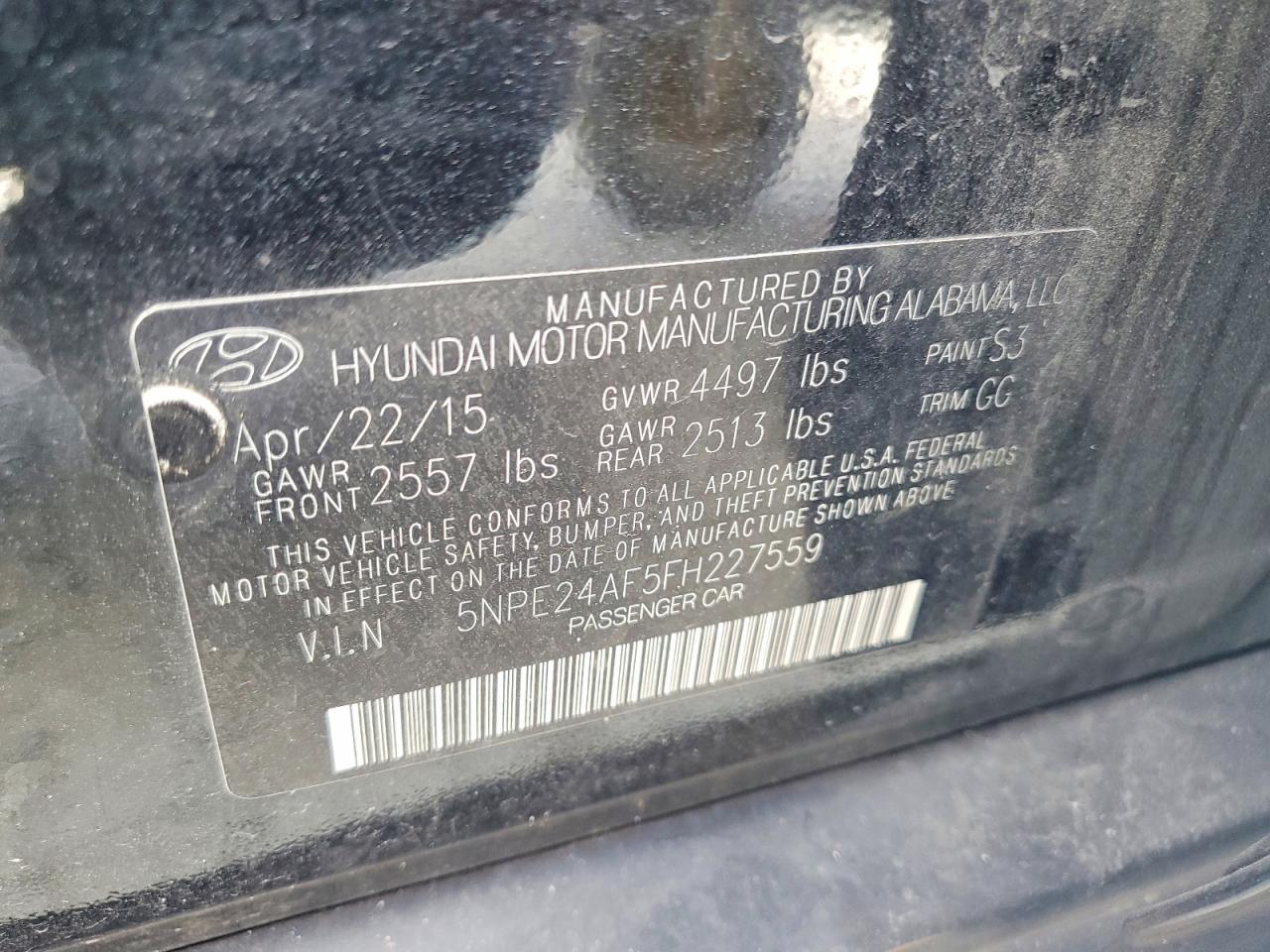 2015 Hyundai Sonata Se Black vin: 5NPE24AF5FH227559
