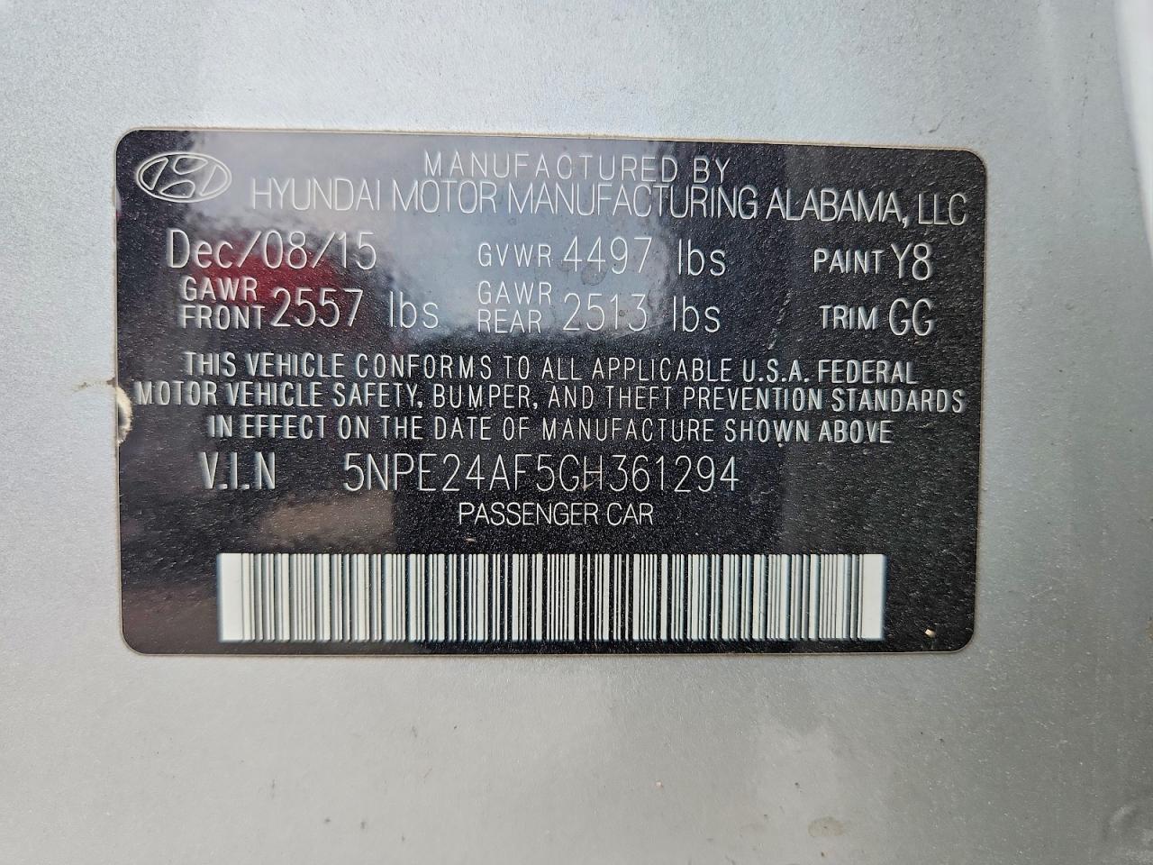 2016 Hyundai Sonata Se Silver vin: 5NPE24AF5GH361294