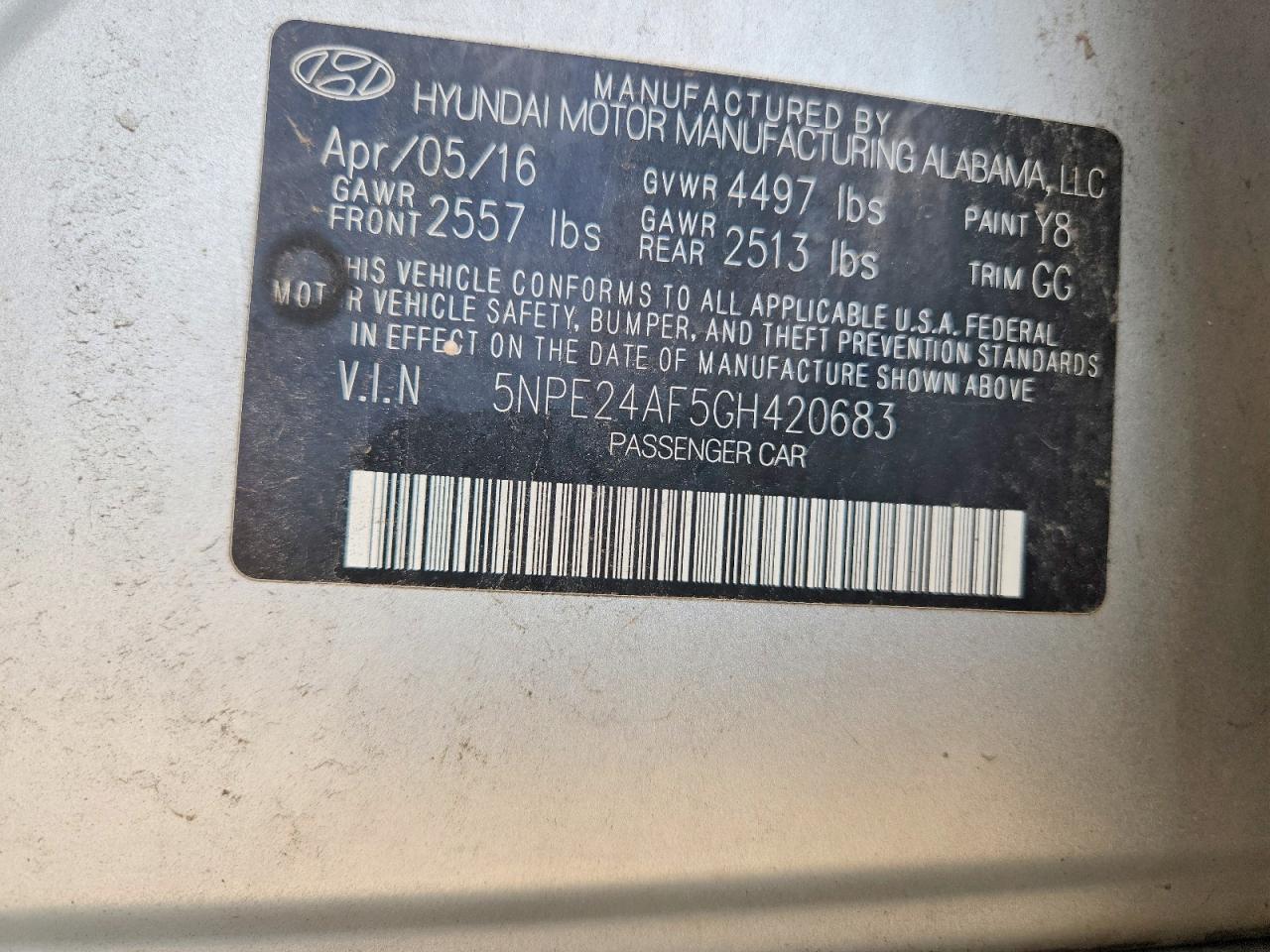 2016 Hyundai Sonata Se Silver vin: 5NPE24AF5GH420683