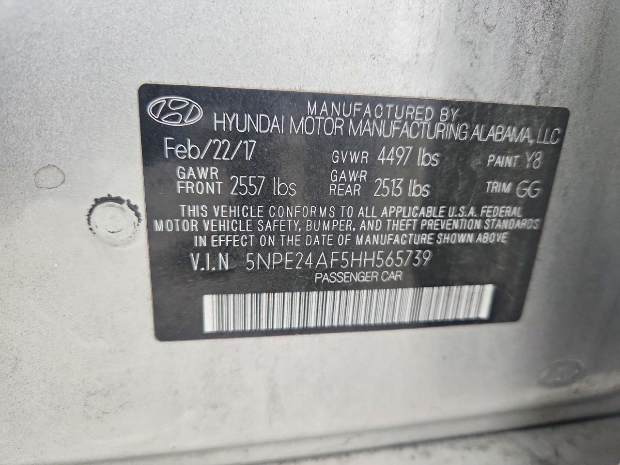 2017 Hyundai Sonata Se Silver vin: 5NPE24AF5HH565739