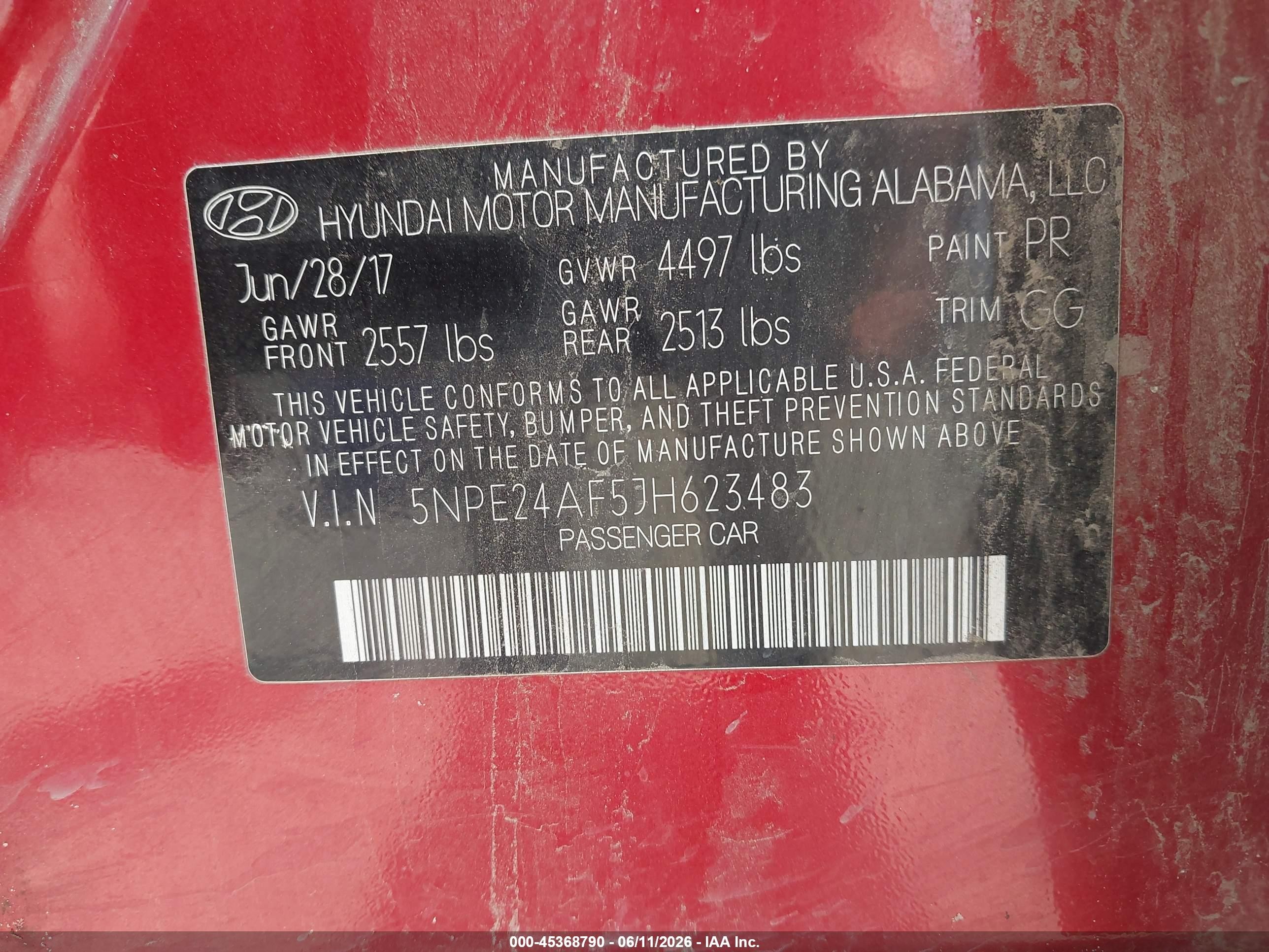 2018 Hyundai Sonata Se Red vin: 5NPE24AF5JH623483