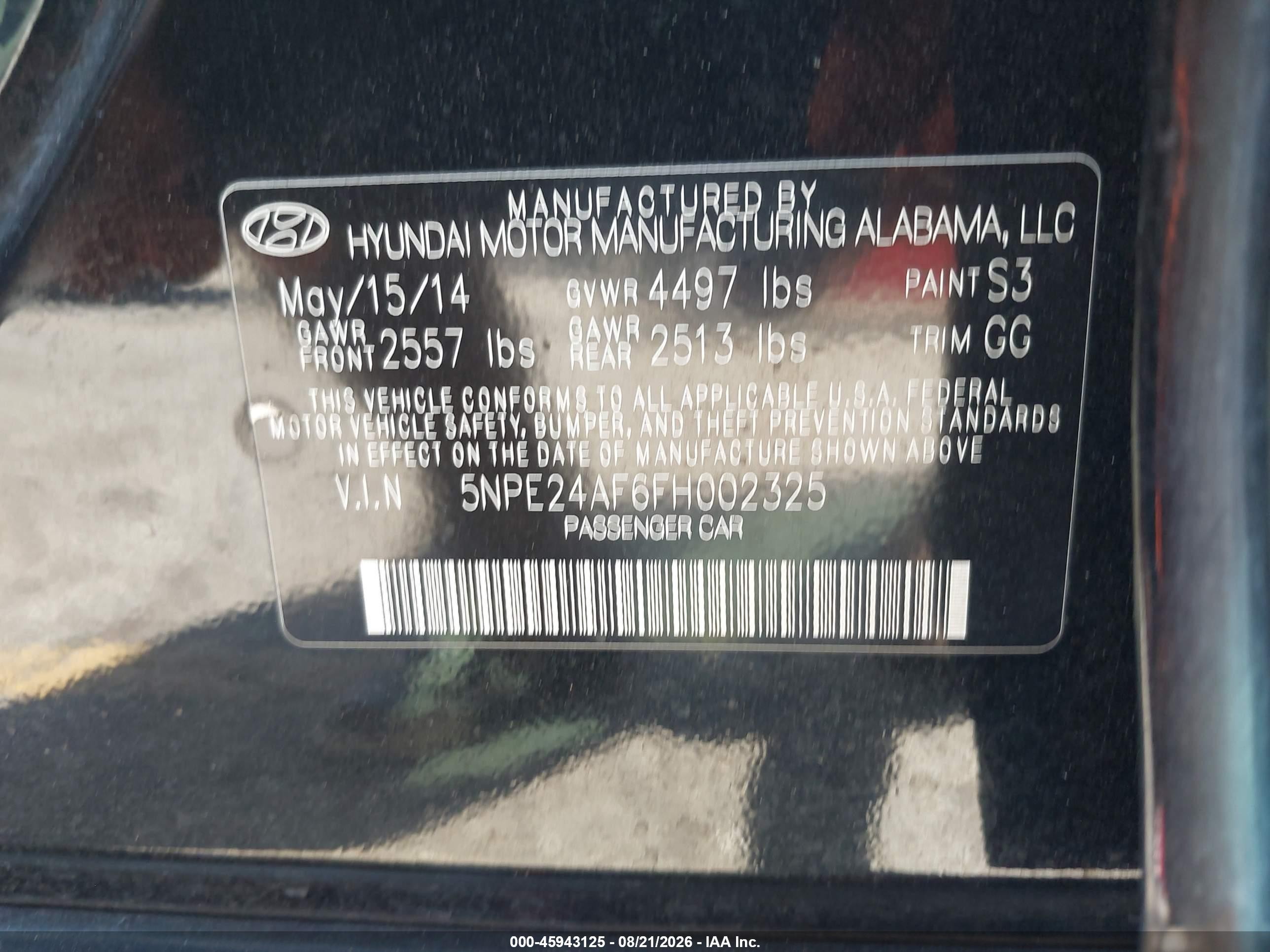 2015 Hyundai Sonata Se Black vin: 5NPE24AF6FH002325
