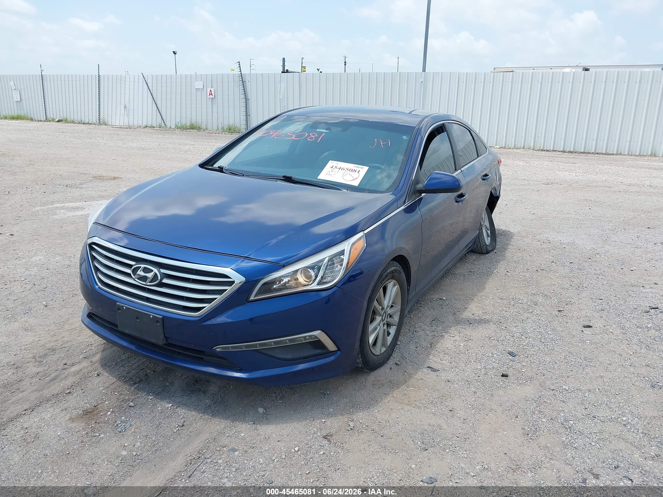 2015 Hyundai Sonata Se Blue vin: 5NPE24AF6FH022302
