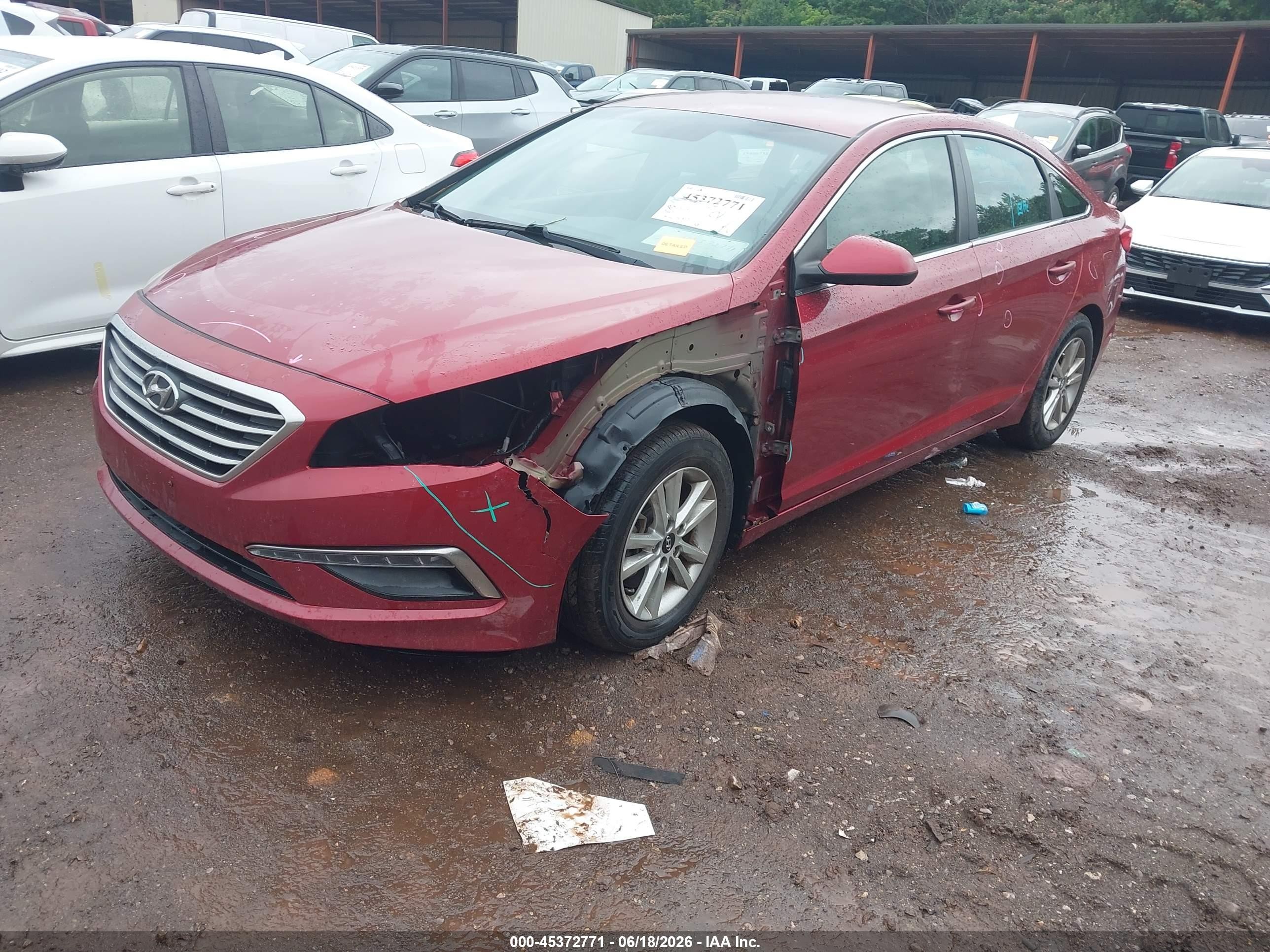 2015 Hyundai Sonata Se Красный vin: 5NPE24AF6FH083570