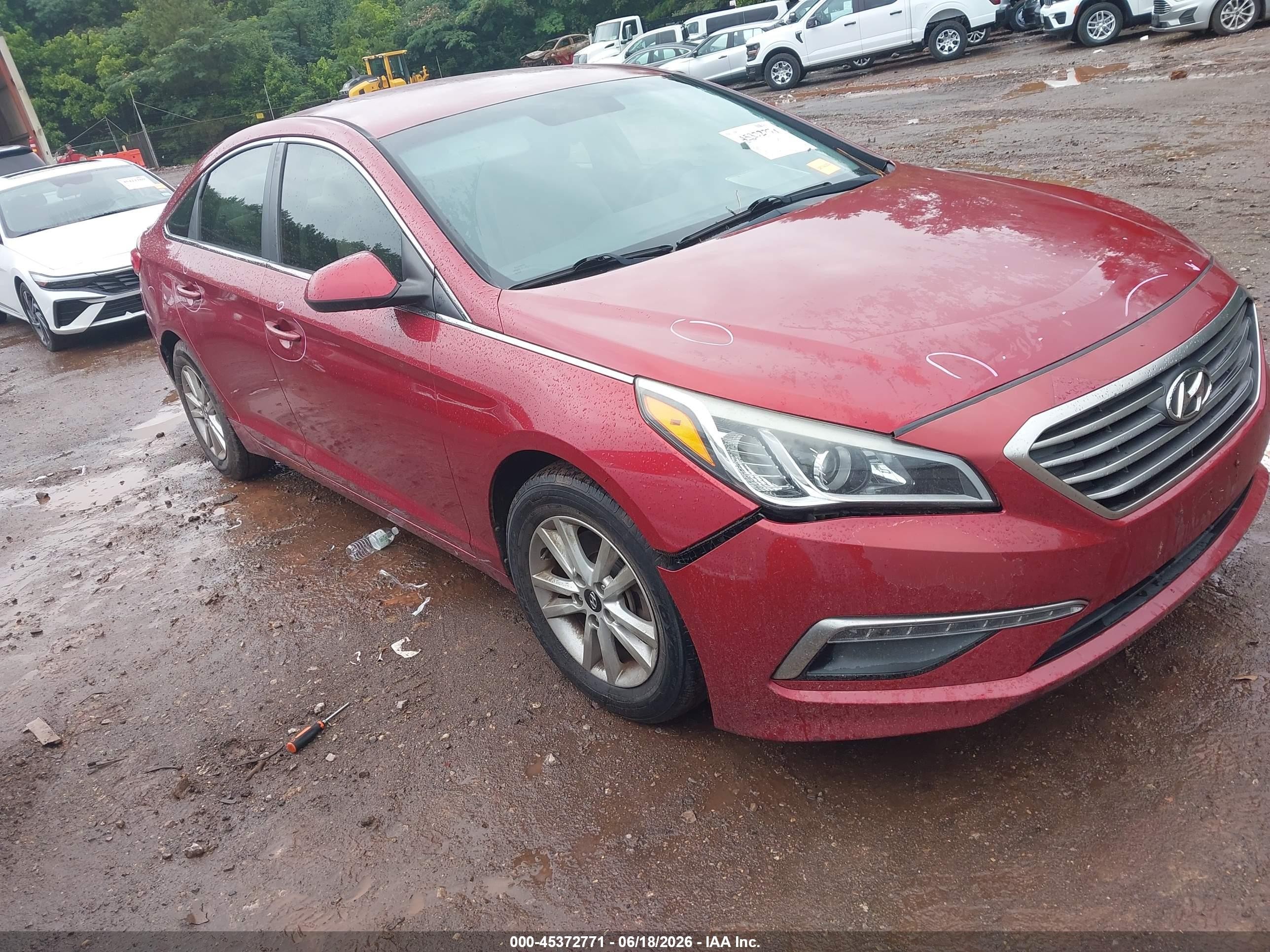 2015 Hyundai Sonata Se Red vin: 5NPE24AF6FH083570