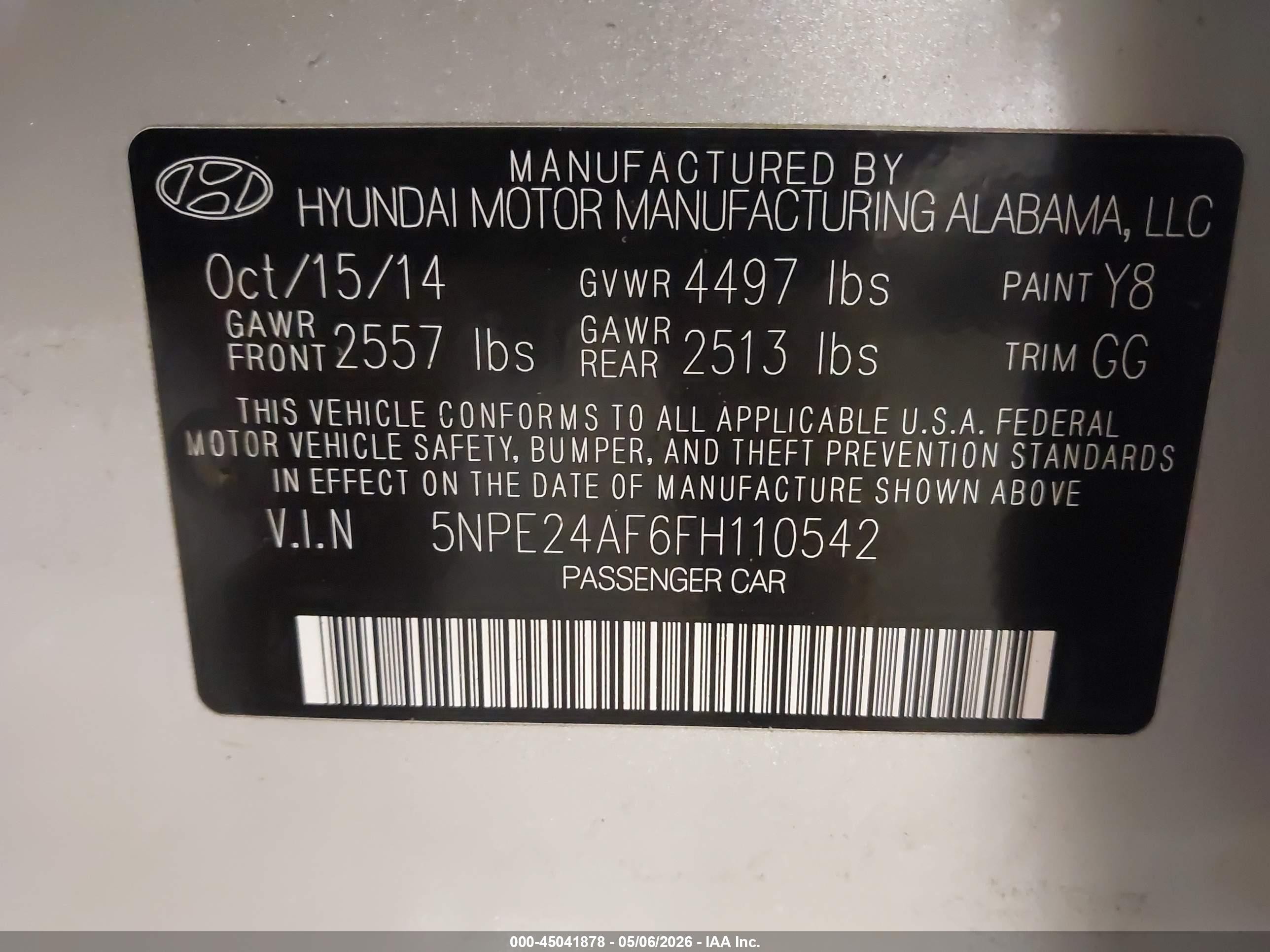 2015 Hyundai Sonata Se Серебряный vin: 5NPE24AF6FH110542