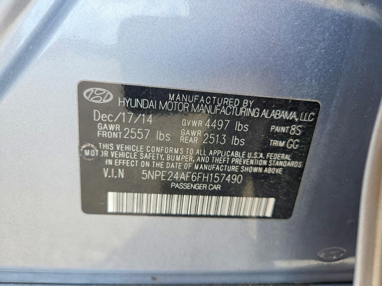 2015 Hyundai Sonata Se Silver vin: 5NPE24AF6FH157490