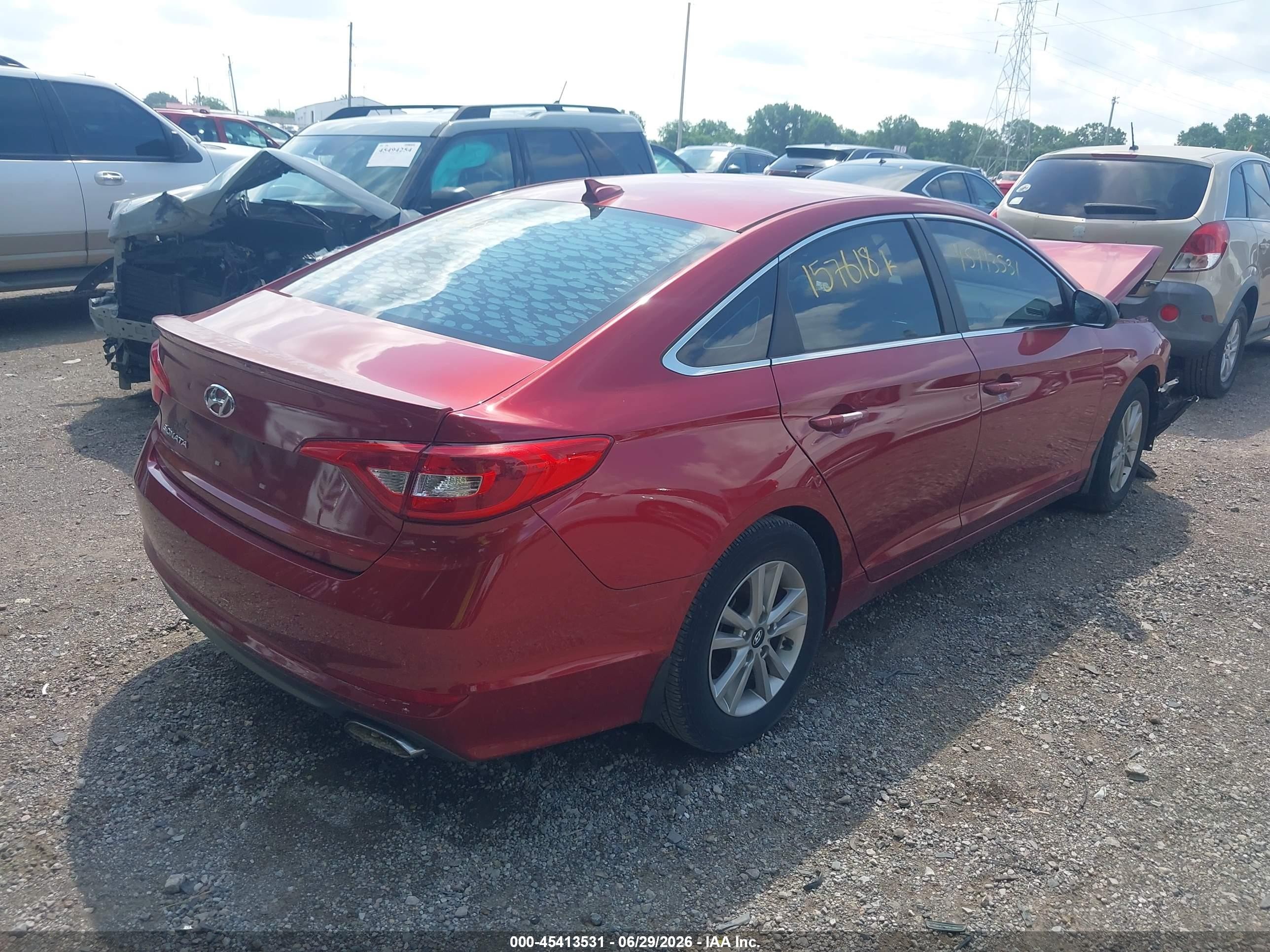2015 Hyundai Sonata Se Red vin: 5NPE24AF6FH157618