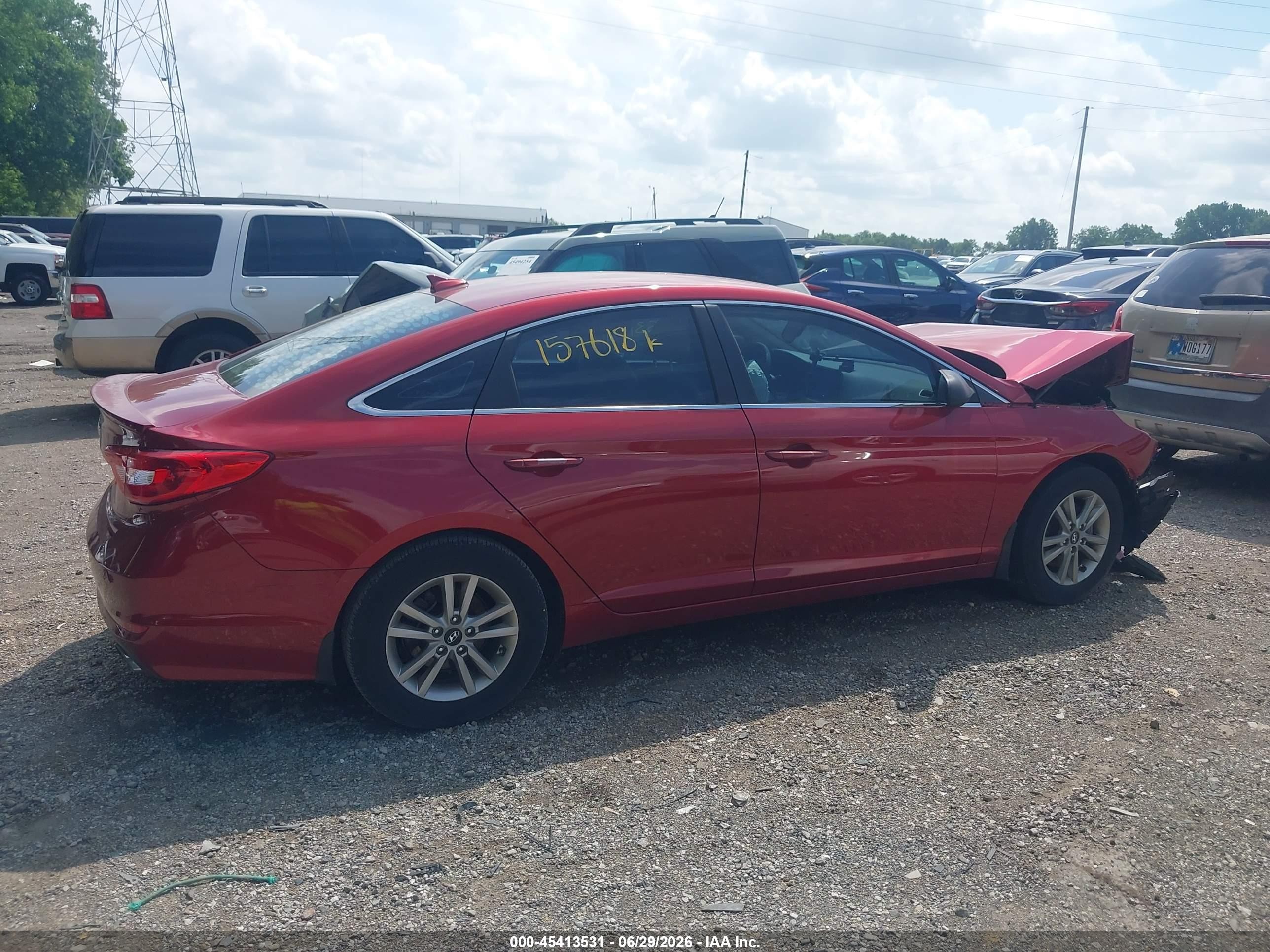 2015 Hyundai Sonata Se Red vin: 5NPE24AF6FH157618