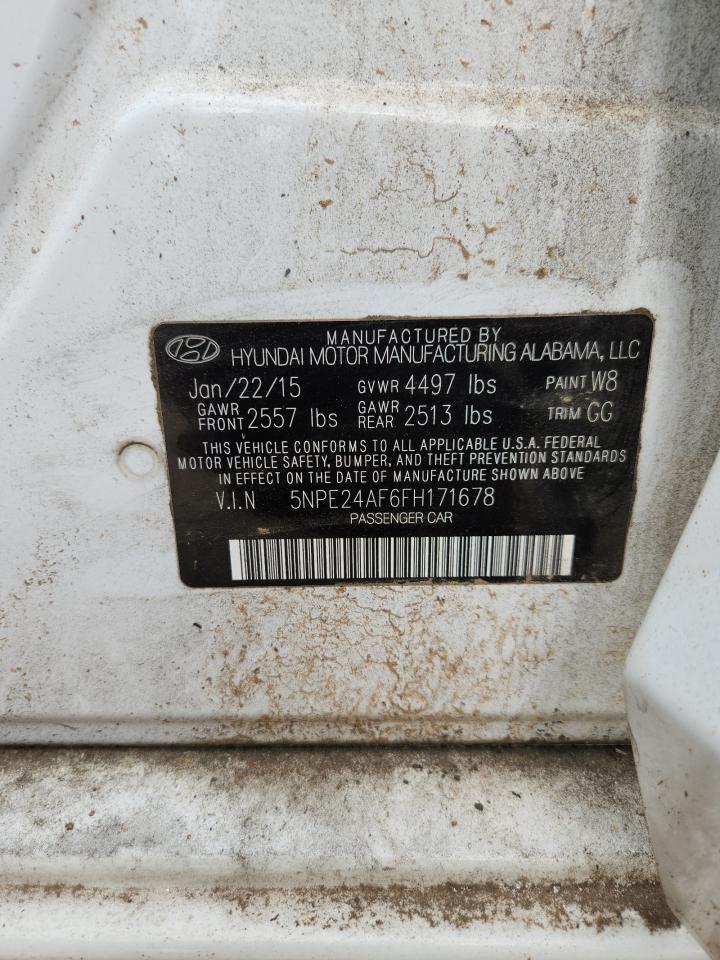 2015 Hyundai Sonata Se White vin: 5NPE24AF6FH171678