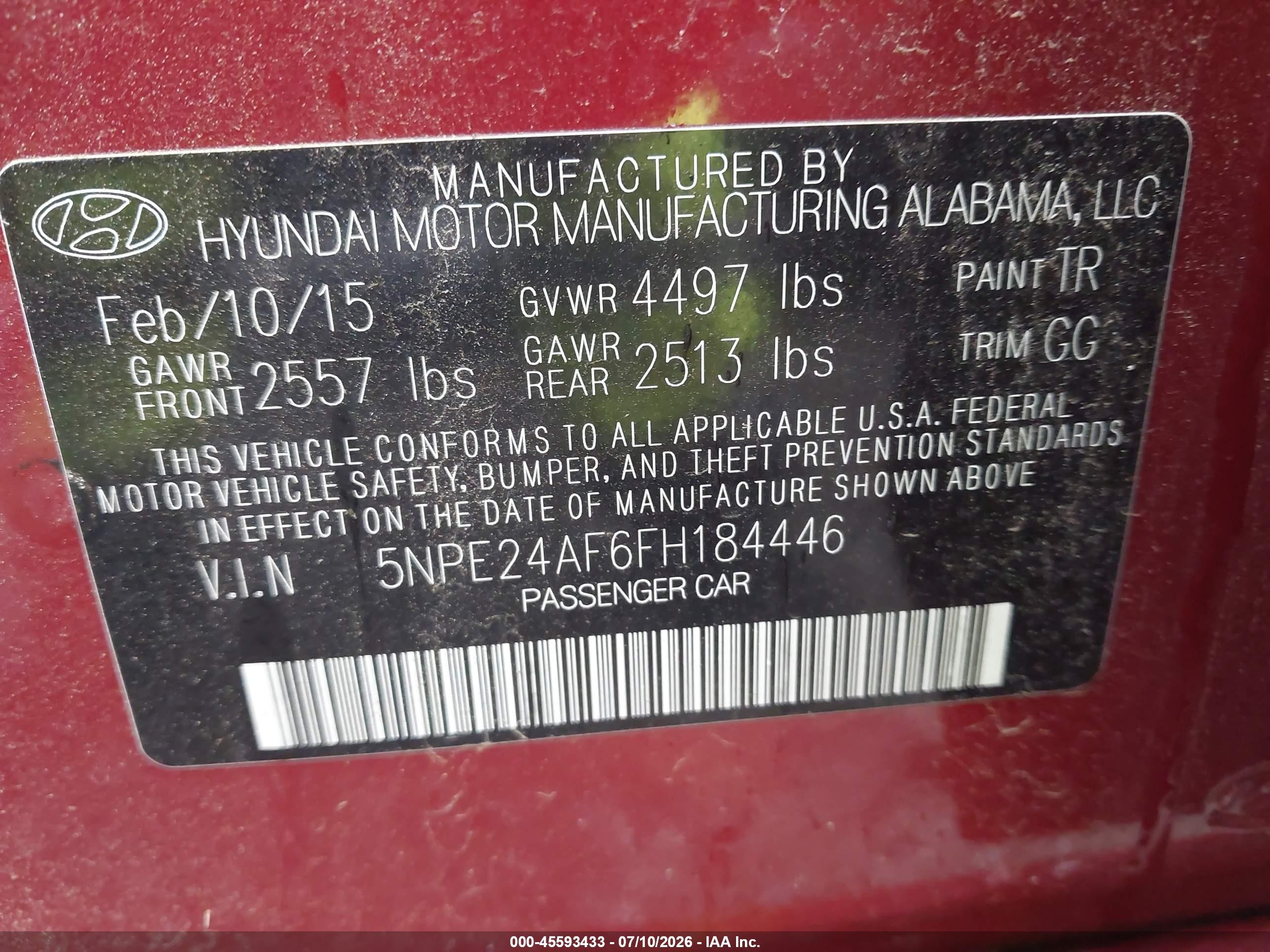 2015 Hyundai Sonata Se Red vin: 5NPE24AF6FH184446