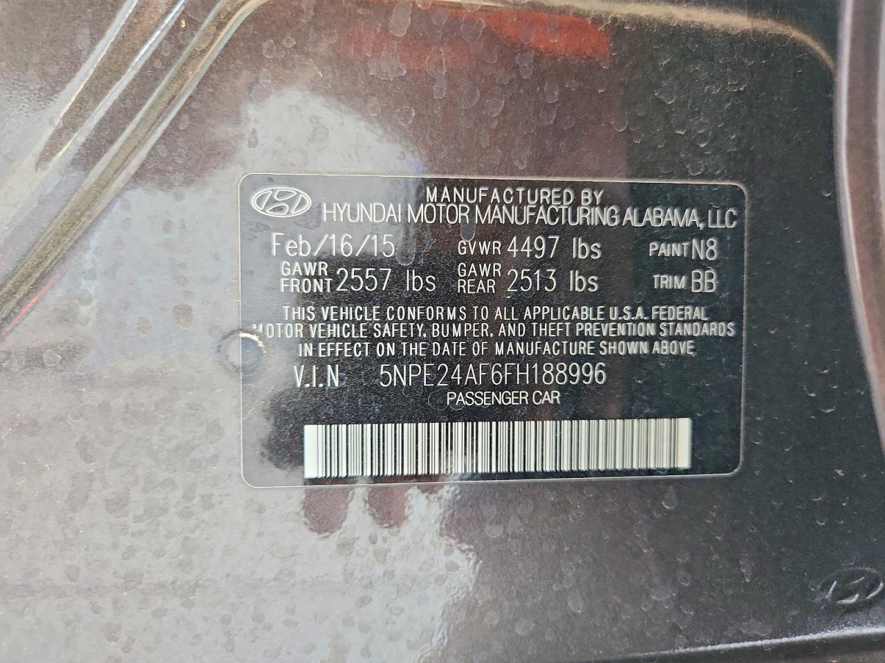 2015 Hyundai Sonata Se Brown vin: 5NPE24AF6FH188996