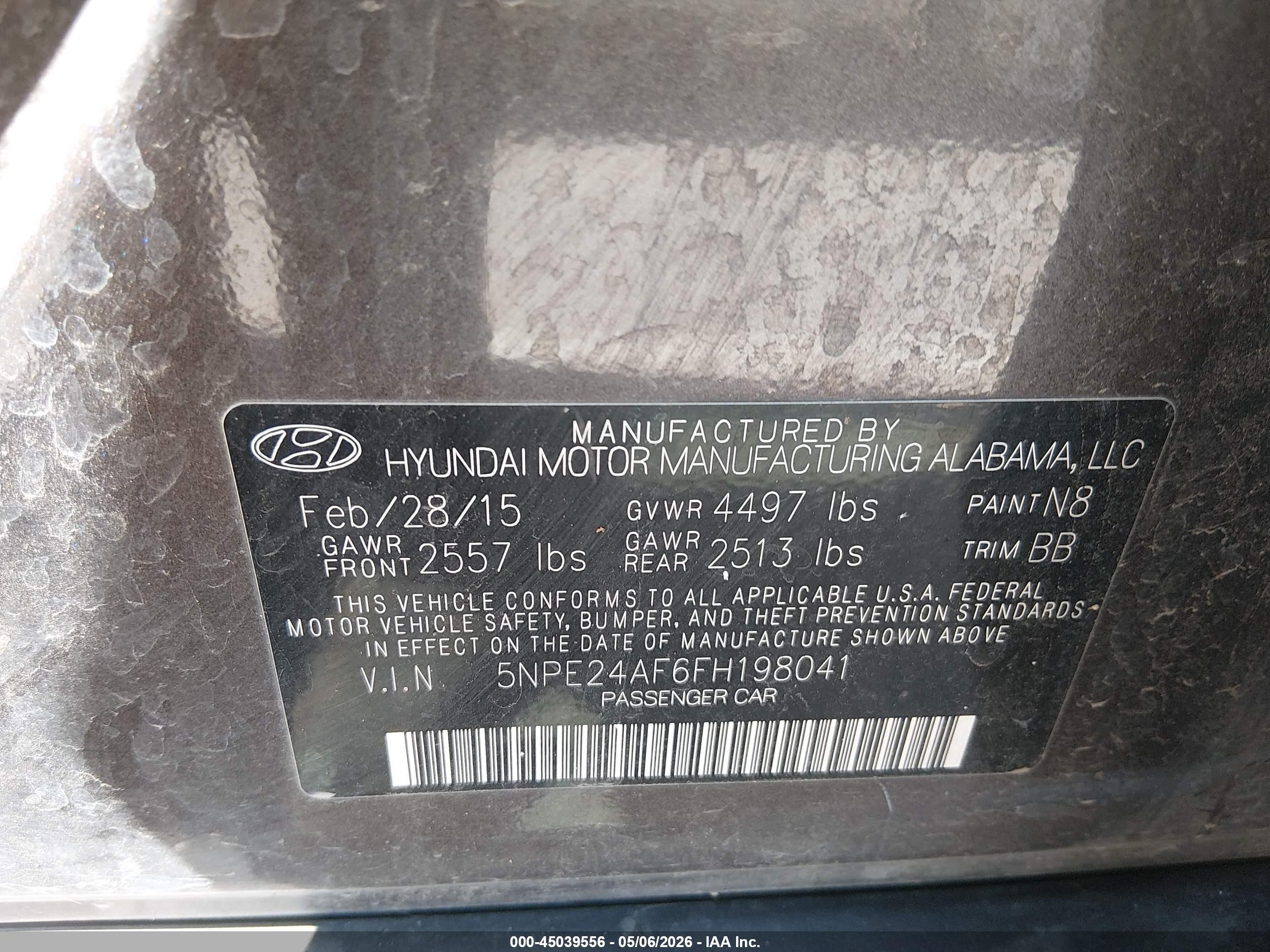 2015 Hyundai Sonata Se Brown vin: 5NPE24AF6FH198041