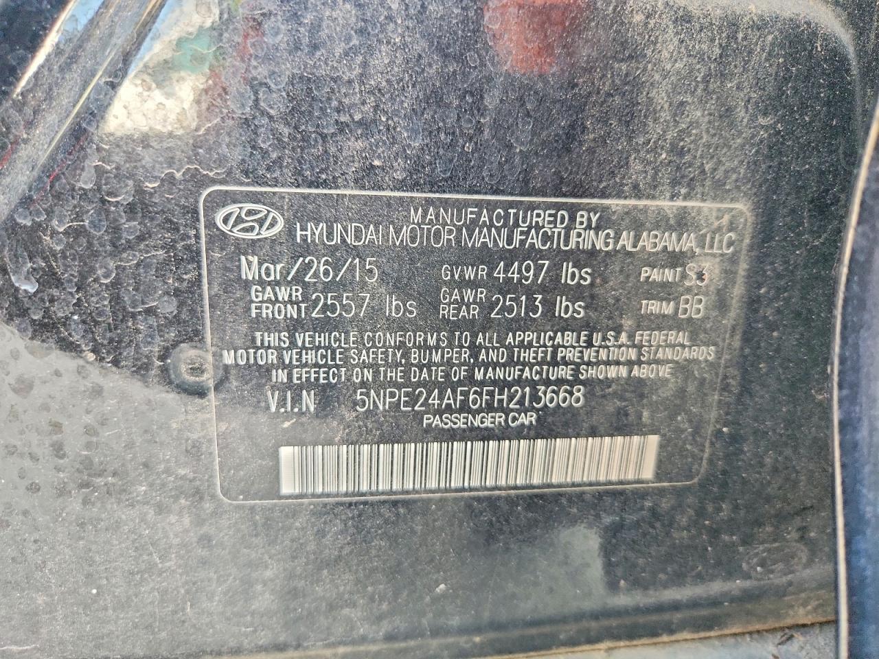 2015 Hyundai Sonata Se Black vin: 5NPE24AF6FH213668