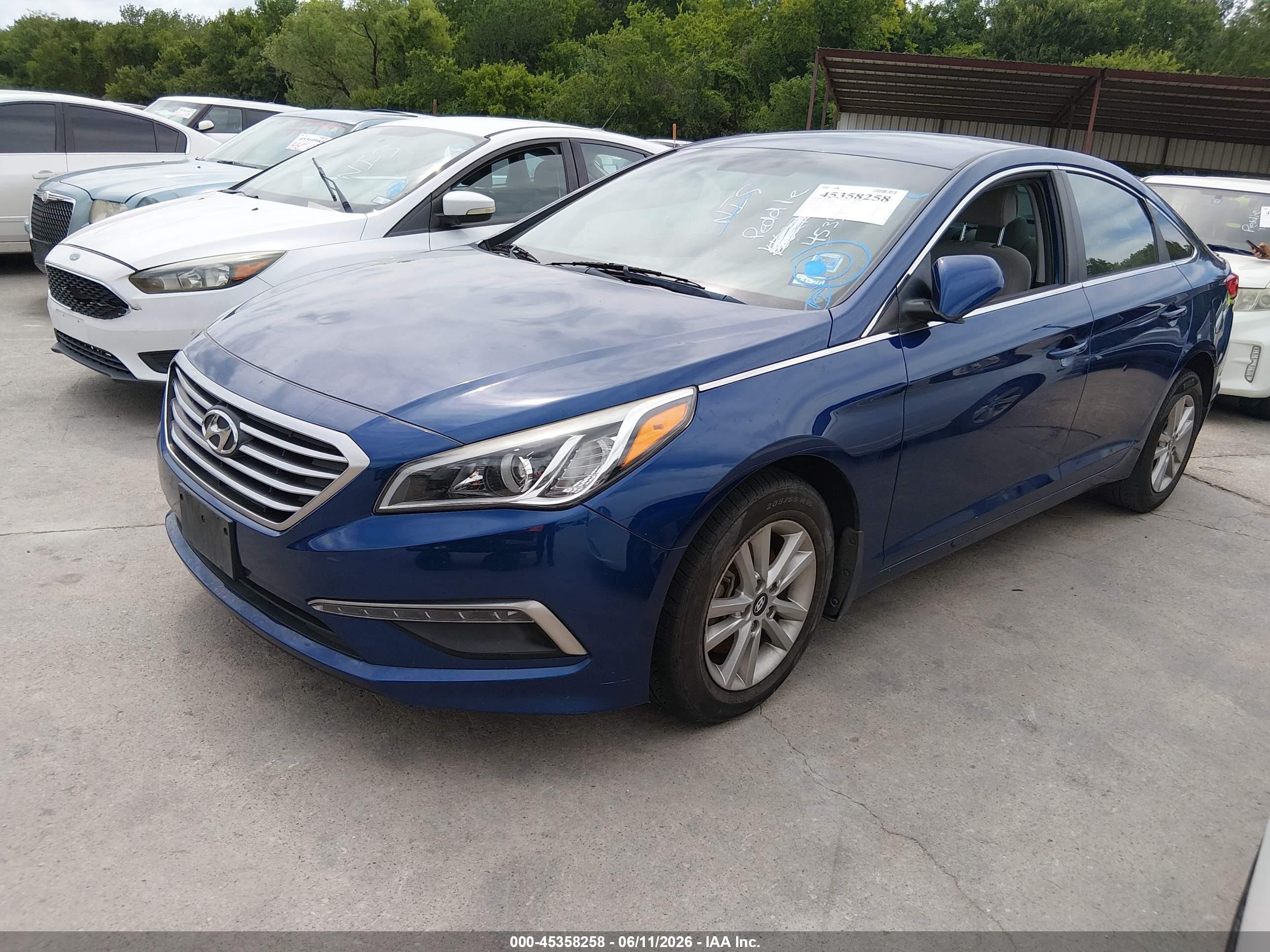 2015 Hyundai Sonata Se Blue vin: 5NPE24AF6FH217610
