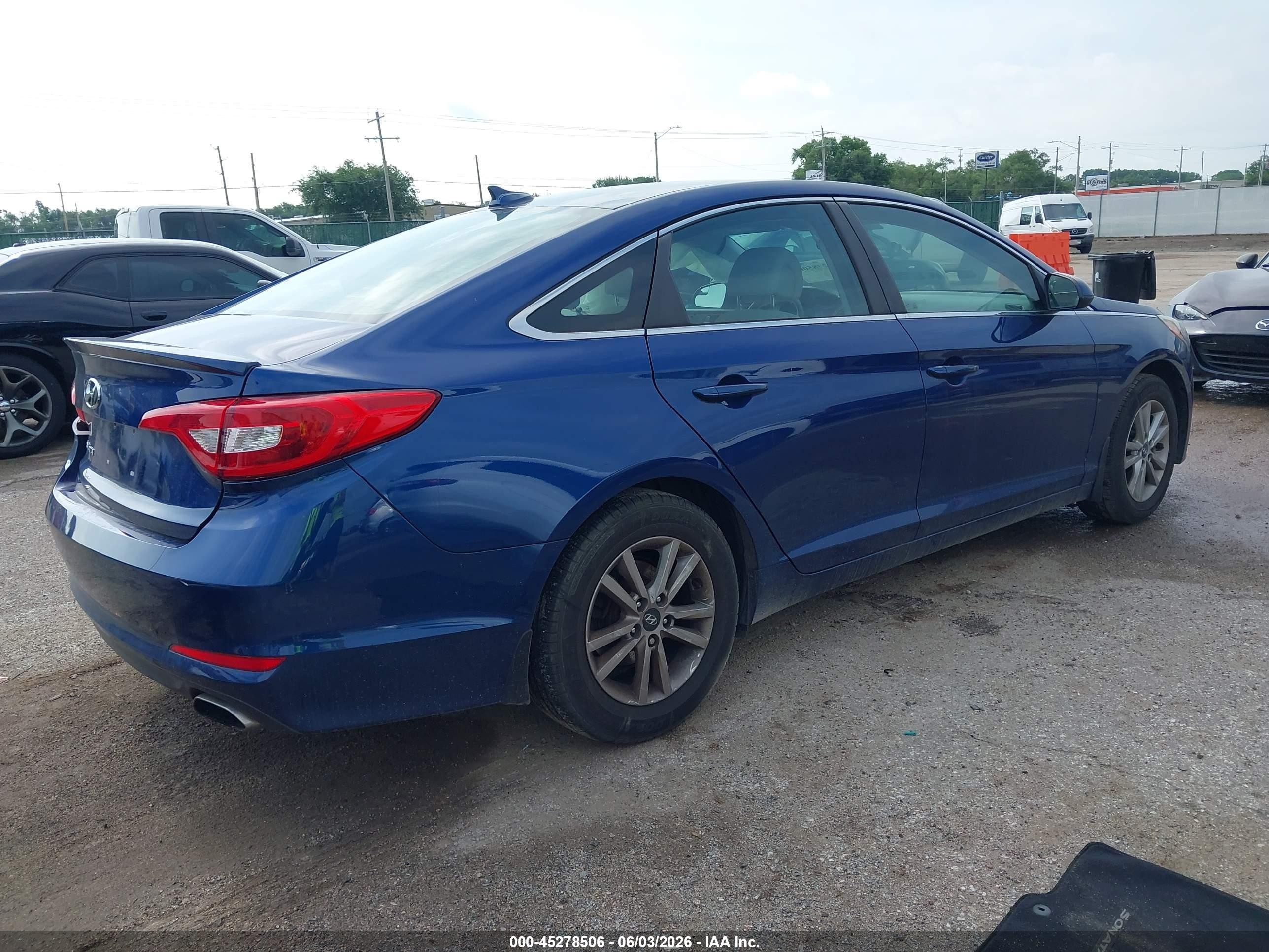 2015 Hyundai Sonata Se Blue vin: 5NPE24AF6FH220183