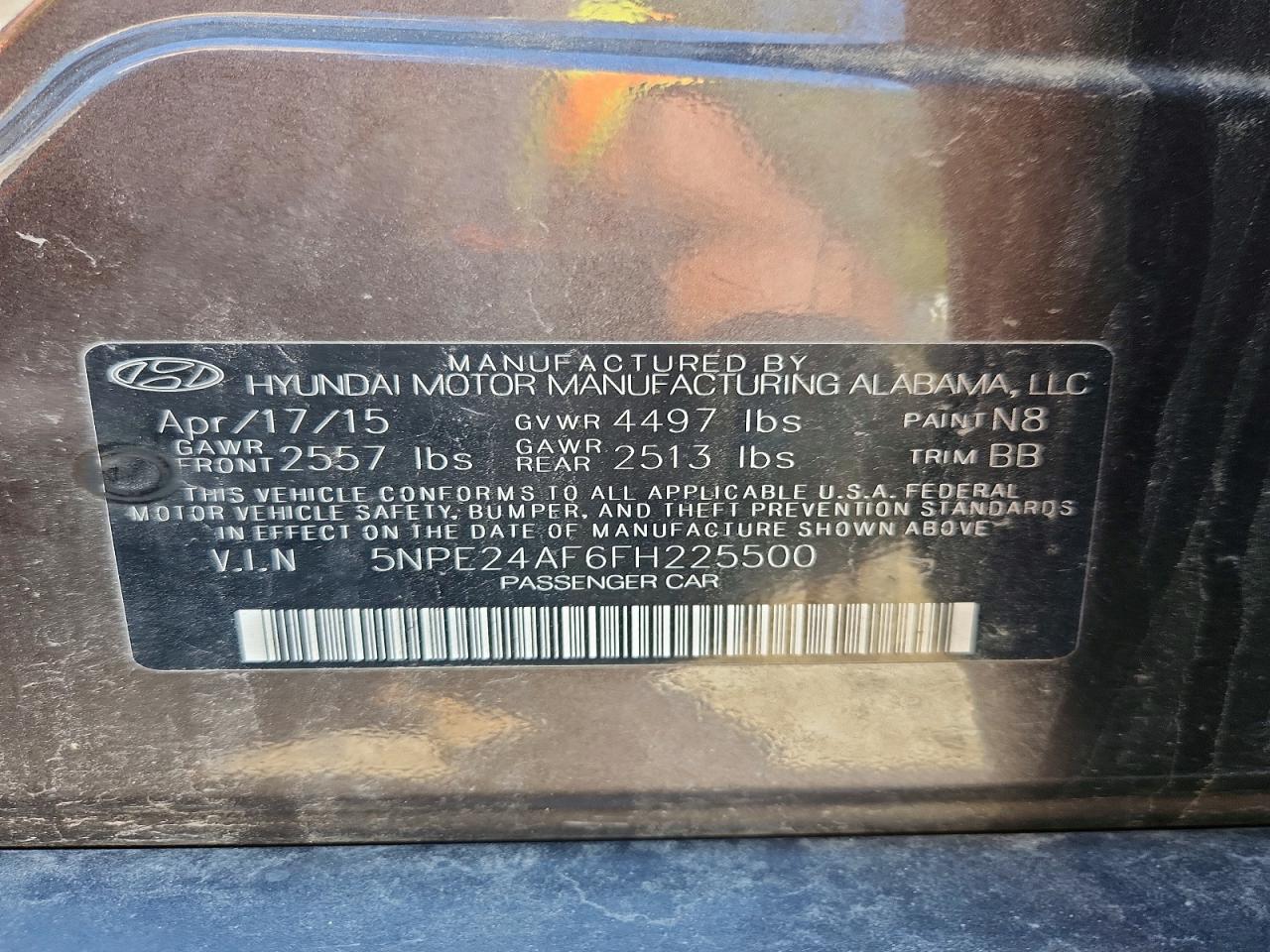 2015 Hyundai Sonata Se Серый vin: 5NPE24AF6FH225500