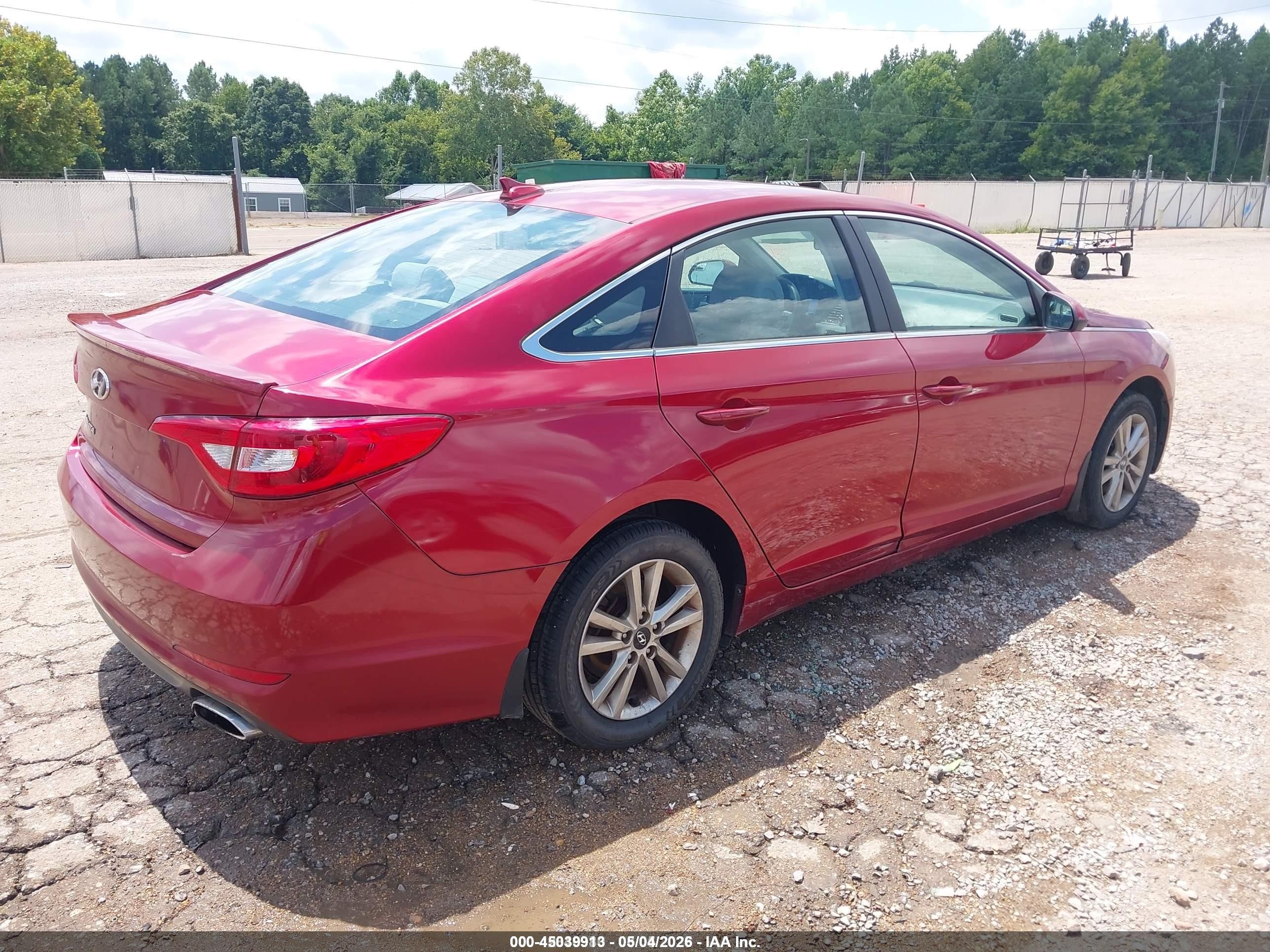 2015 Hyundai Sonata Se Burgundy vin: 5NPE24AF6FH230650