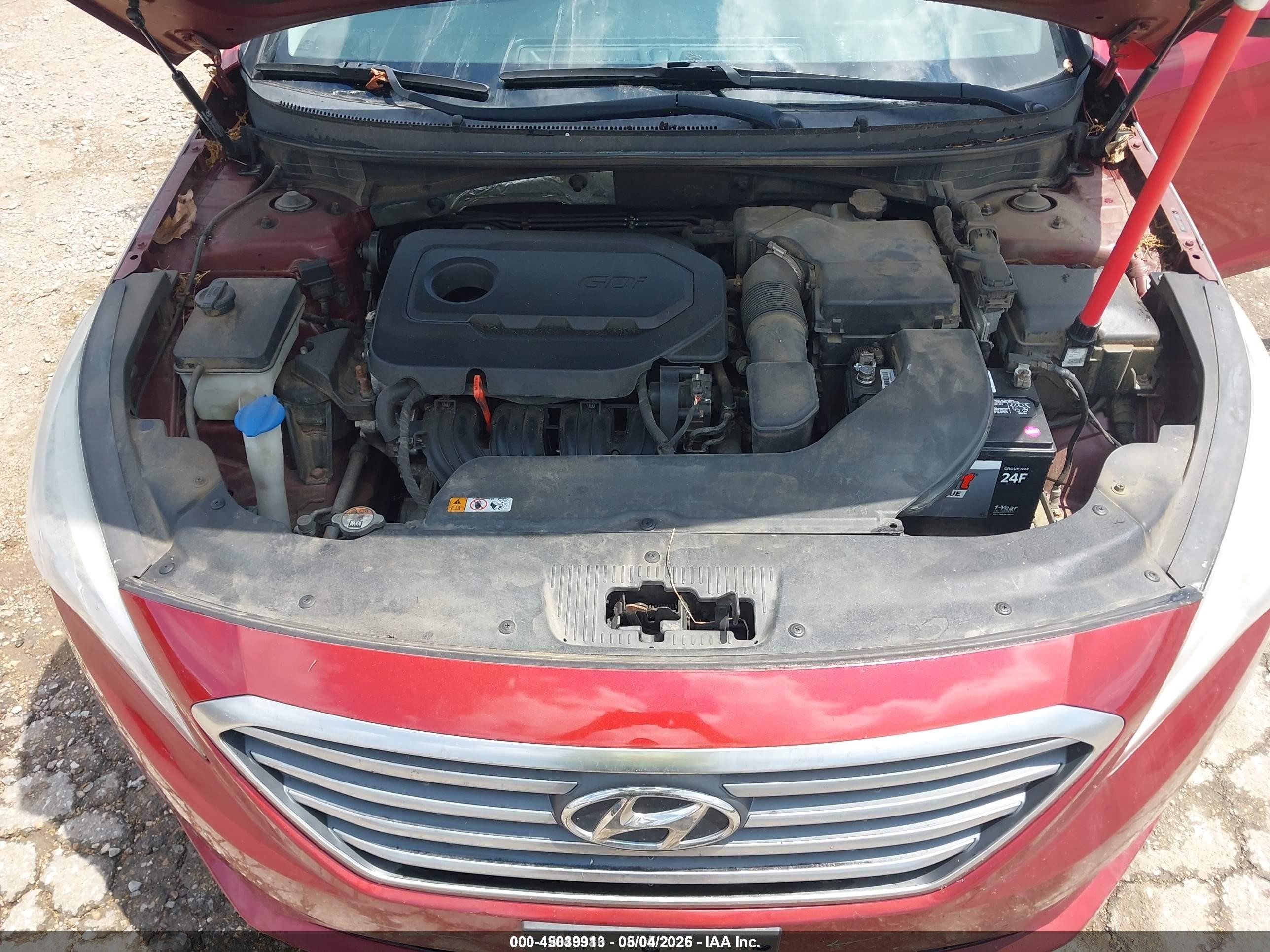 2015 Hyundai Sonata Se Burgundy vin: 5NPE24AF6FH230650