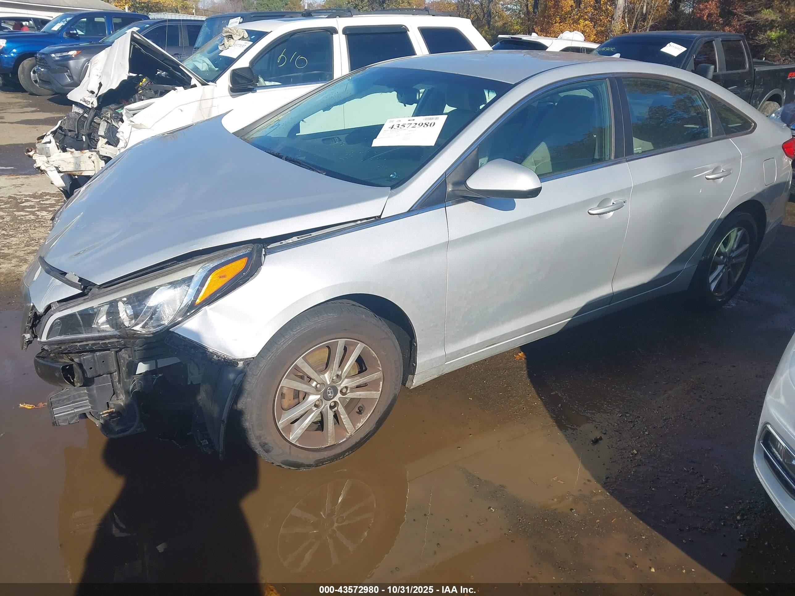 2016 Hyundai Sonata Se Silver vin: 5NPE24AF6GH312234